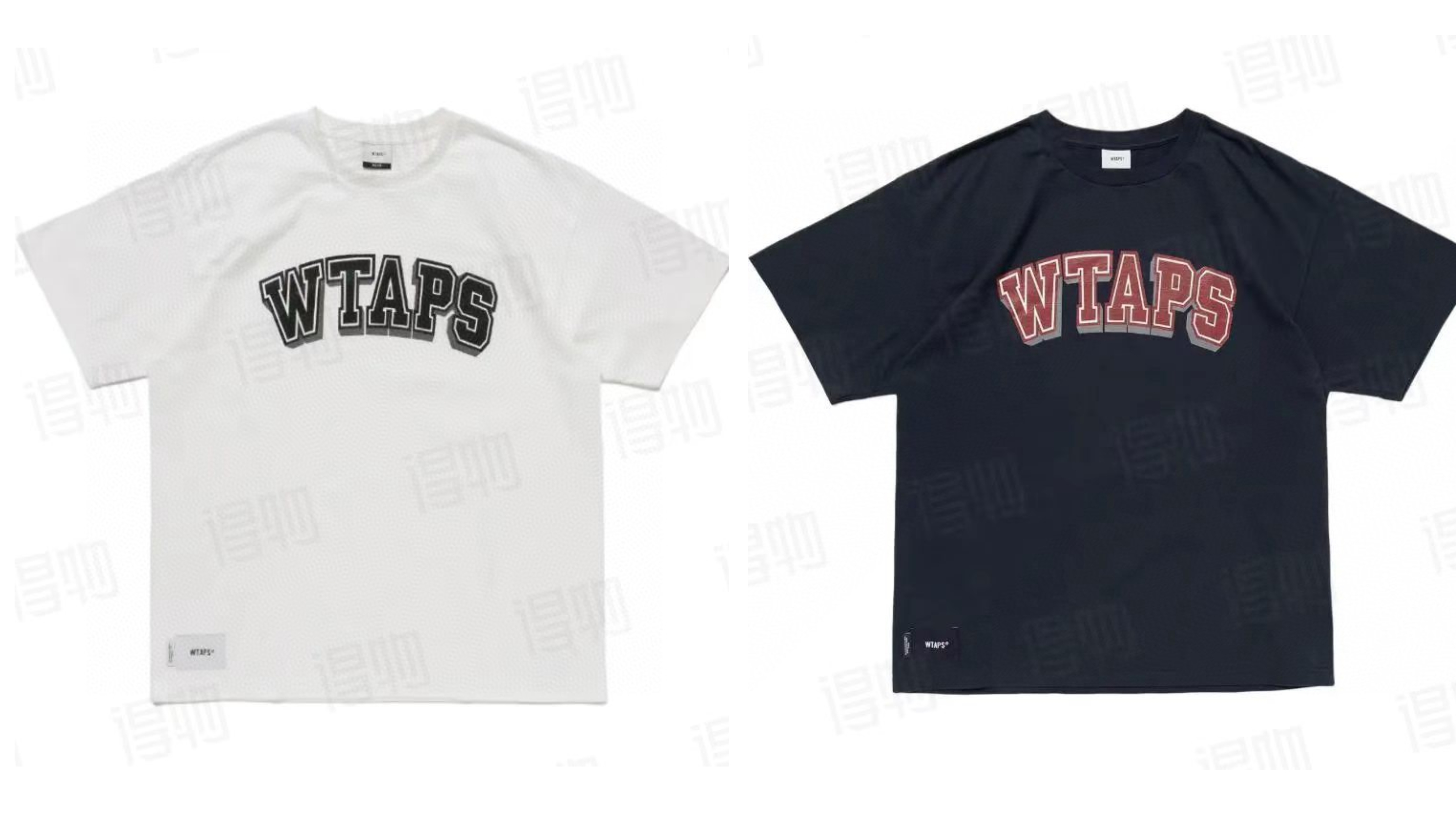 WTAPS 字母logo印花圆领短袖 T恤 白色 黑色 A0  