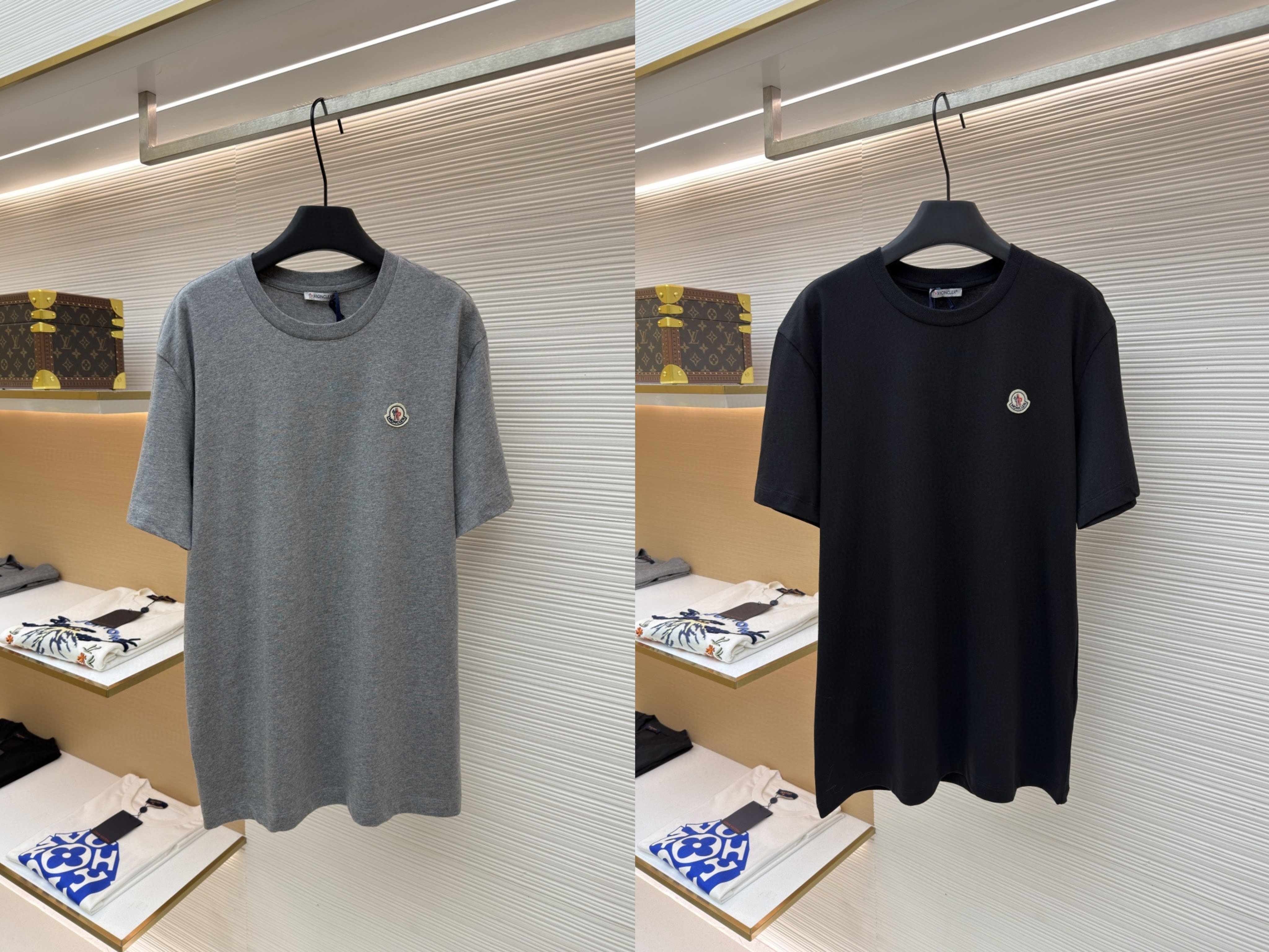 Moncler 蒙口 标识圆领短袖 T恤 夏季 灰色 黑色 A0 8C00026-829H8-3P1