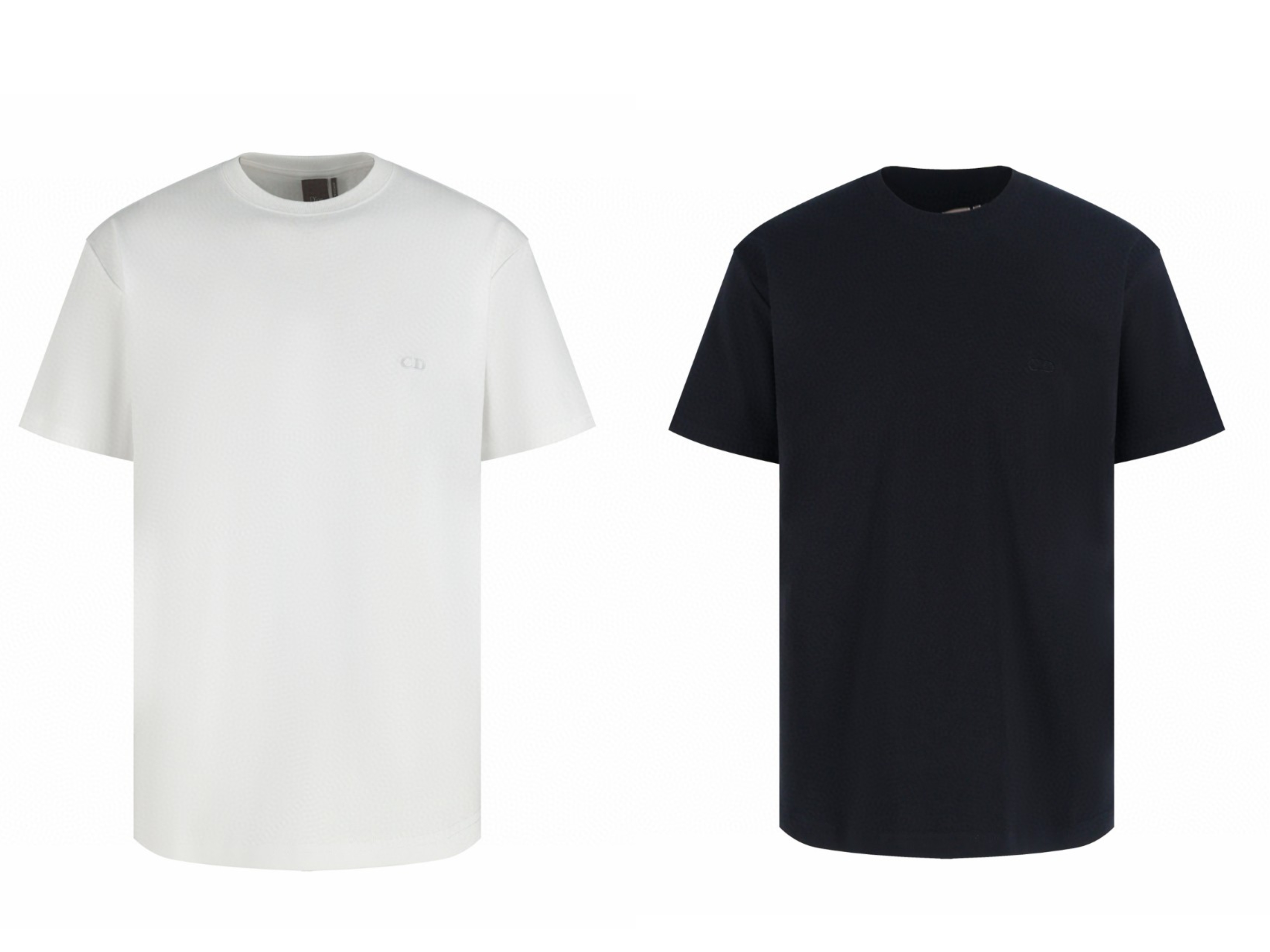 DIOR 迪奥 刺绣logo平纹圆领短袖 T恤 夏季 白色 黑色 A0