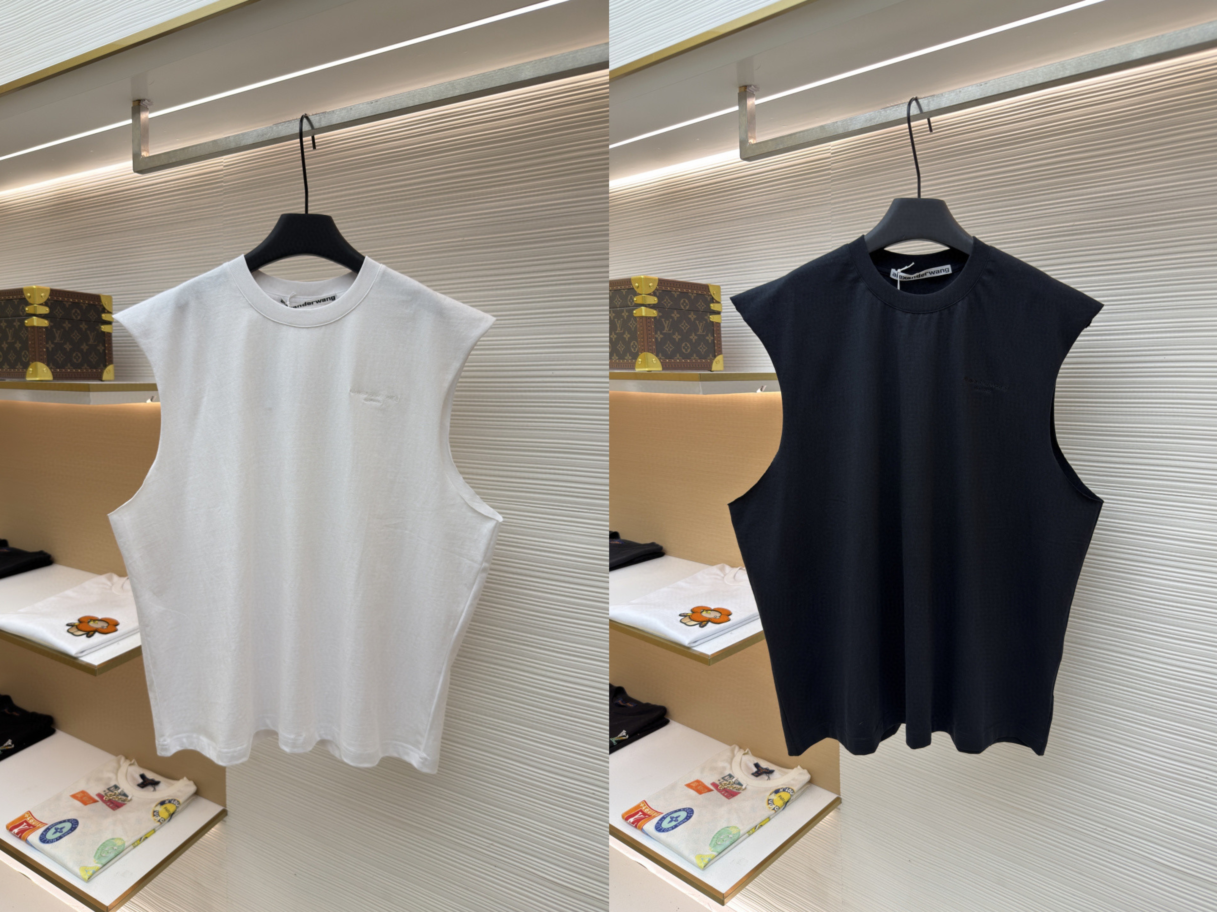 Alexander Wang 亚历山大王 徽标刺绣坎肩背心 T恤 白色 黑色 A0 6CC3251105100