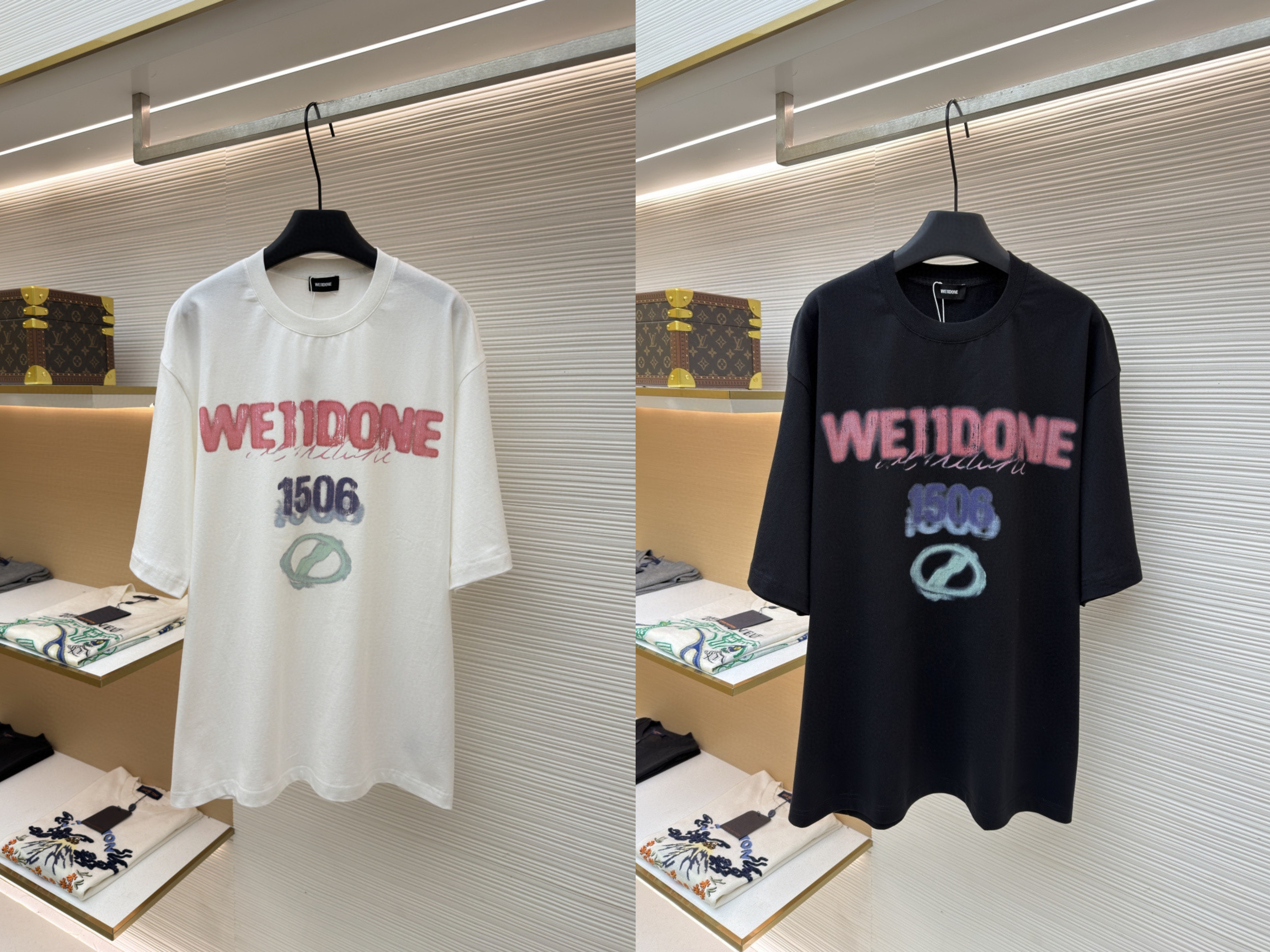 WE11DONE 彩色喷绘圆领短袖 T恤 夏季 白色 黑色 A0 WD-TT0-26-757-U-WH