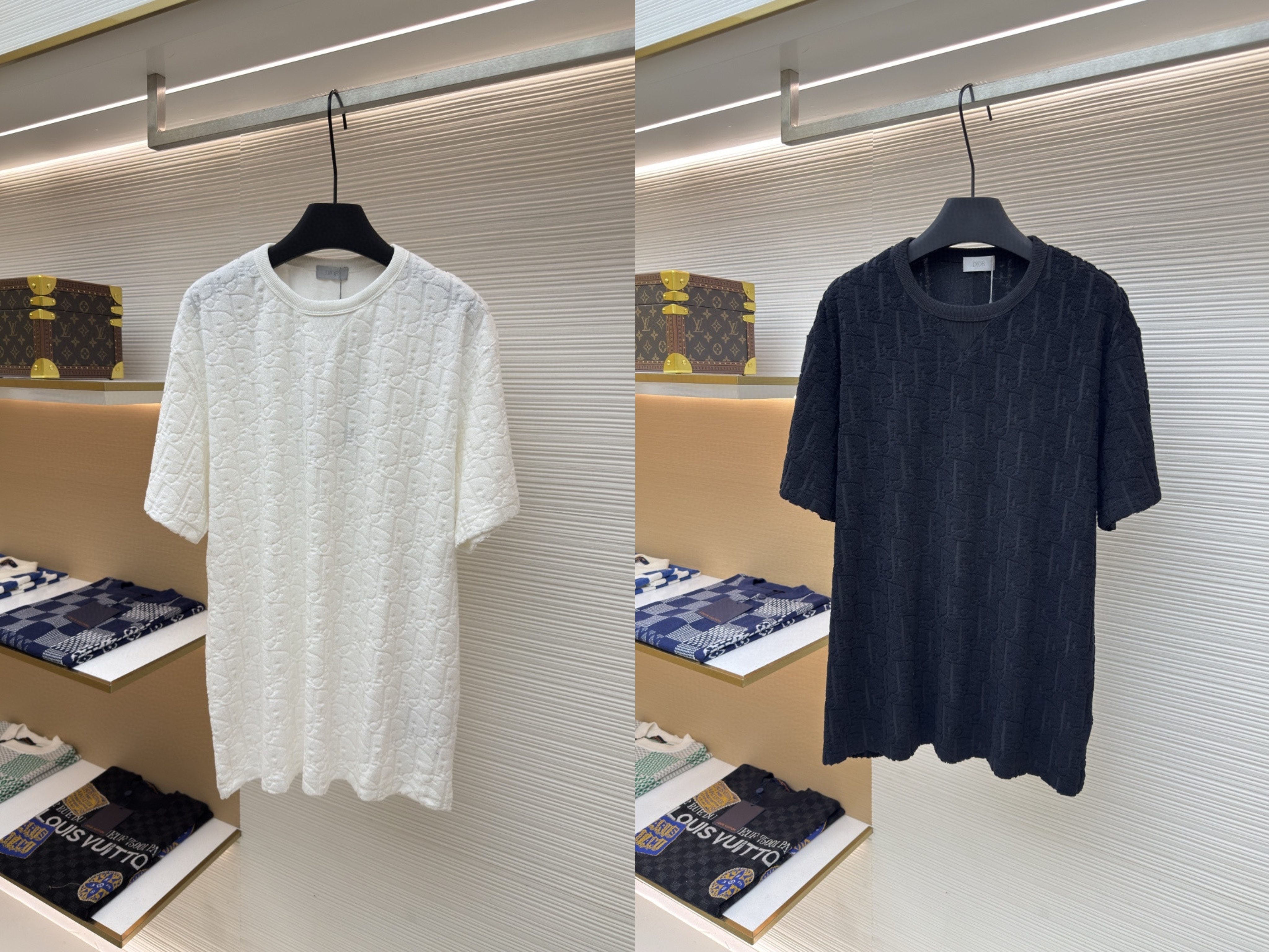 DIOR 迪奥 满印毛巾布圆领短袖 T恤 夏季 白色 黑色 A0 483J696B0554-C582