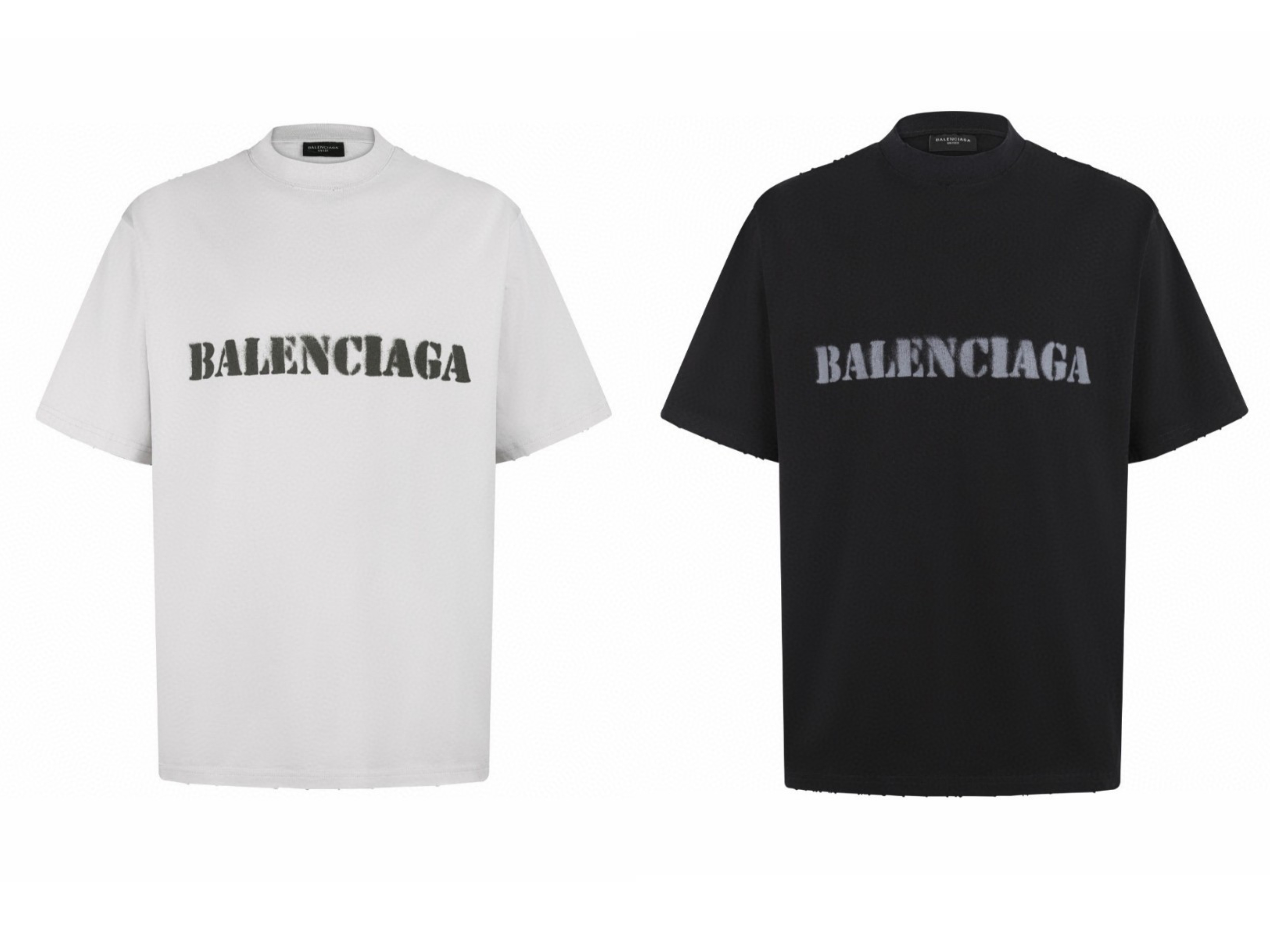 Balenciaga 巴黎世家 字母印花短袖 T恤 夏季 白色 黑色 A0 764235TQVA33307
