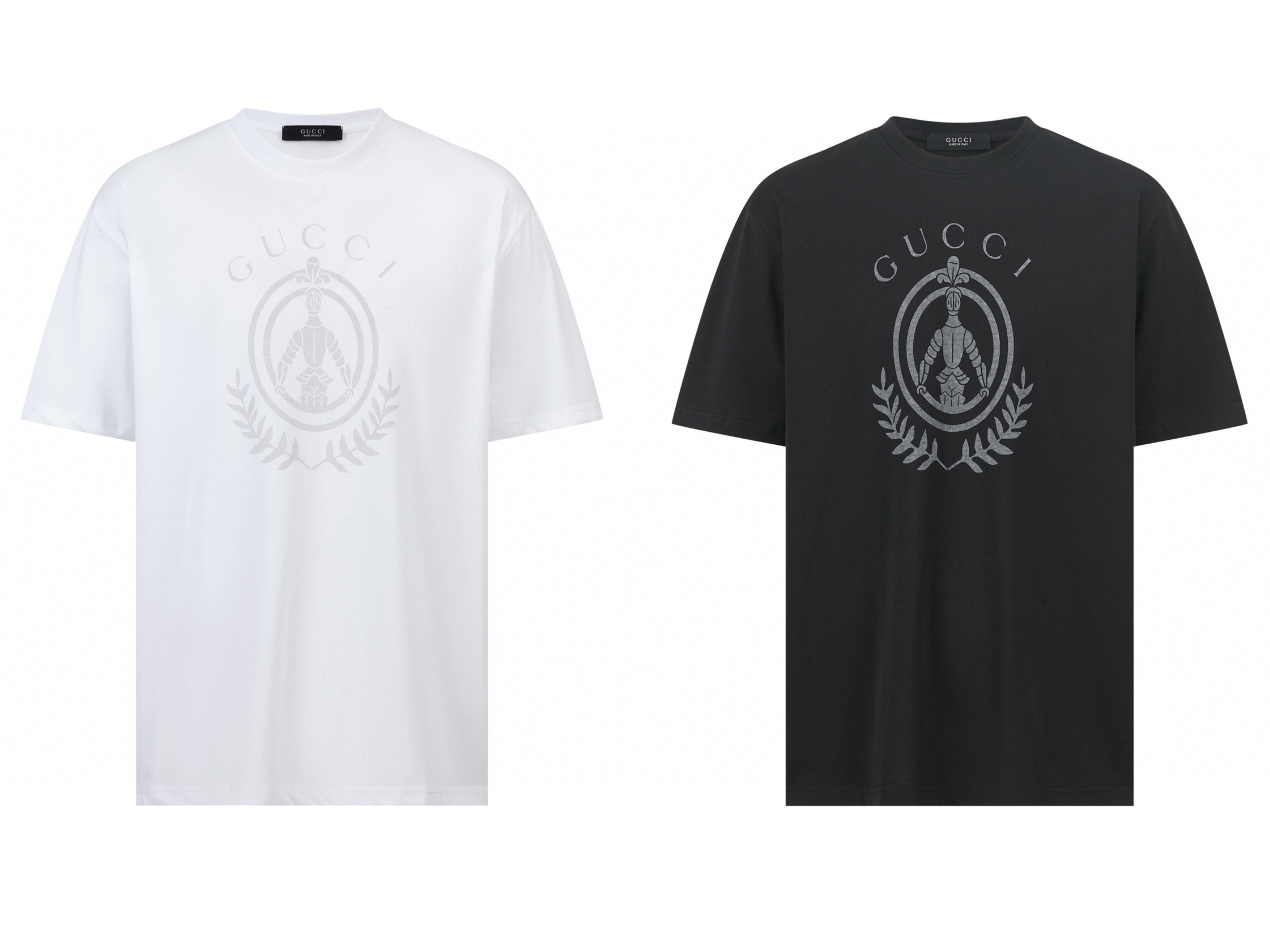 GUCCI 古驰 印花标识圆领短袖 T恤 夏款 白色 黑色 A0 864626XJH2O1152