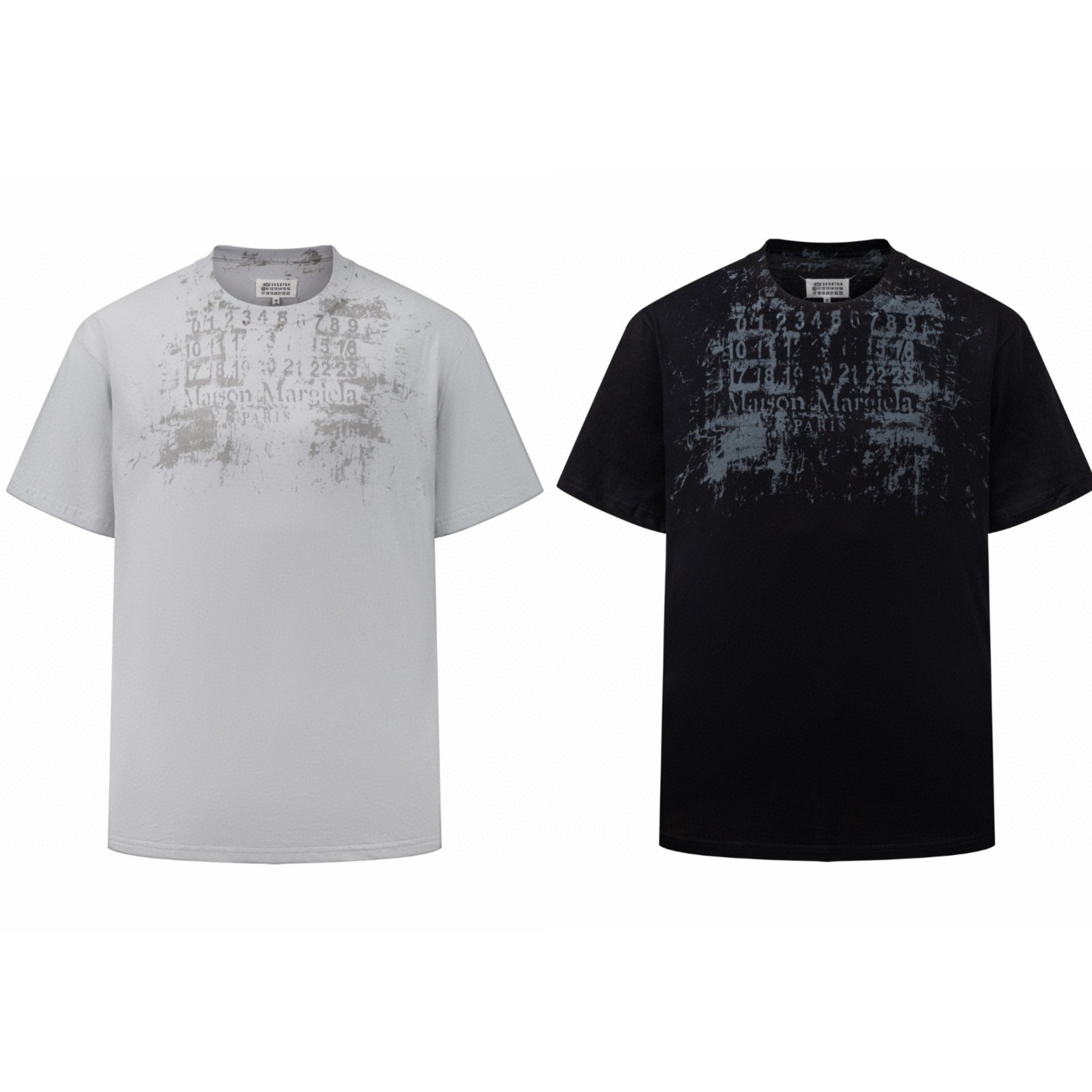 Maison Margiela 马吉拉 做旧印花圆领短袖 T恤 套头 夏季 冰白色 黑色 A0 S50GC0737S24607857