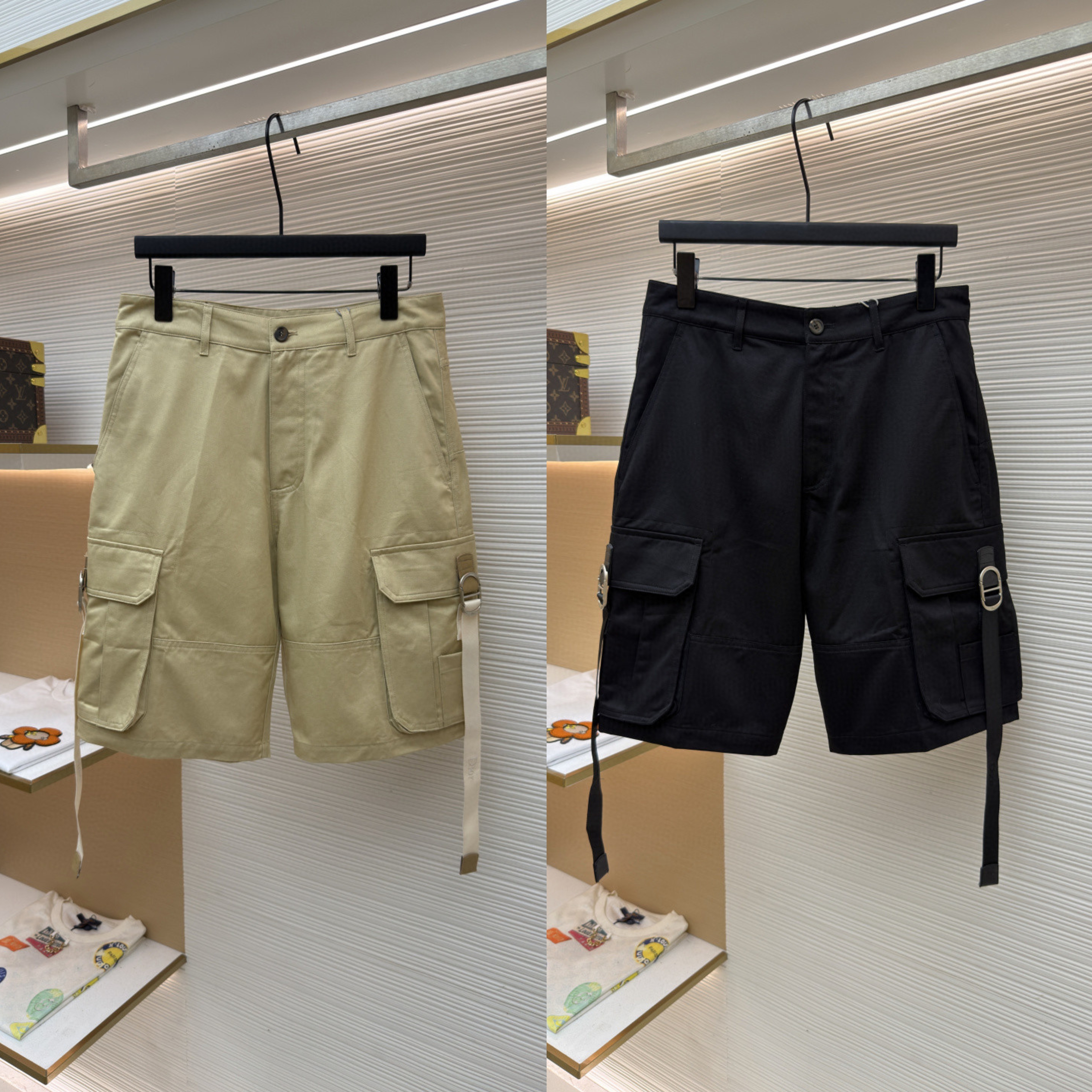 DIOR 迪奥 棉质华达呢工装裤 短裤 裤子 米色 黑色 B5 693C147A3131-C100