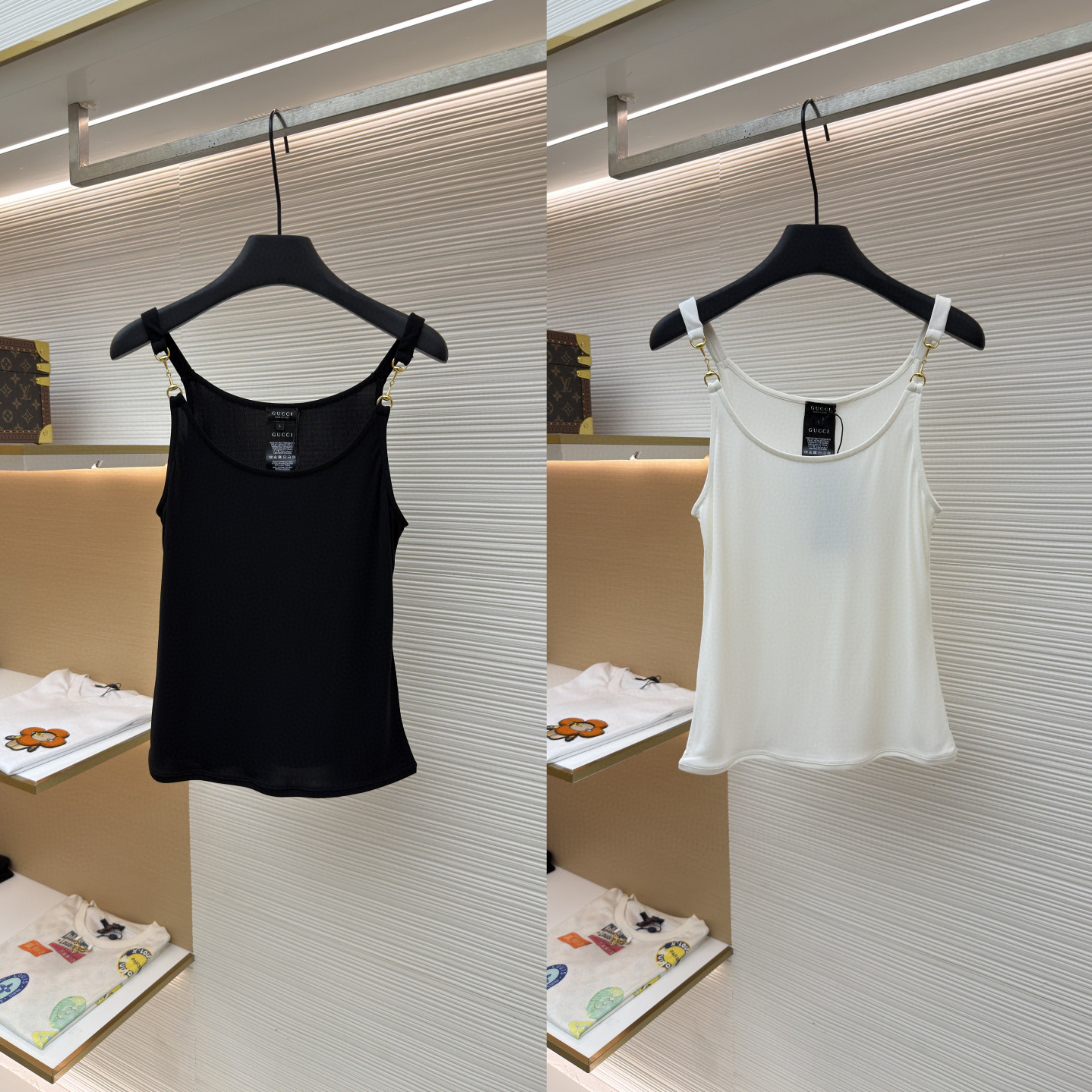 GUCCI 古驰 马衔扣肩带背心 吊带 夏季 白色 黑色 A0 872686-XUAPP-1000
