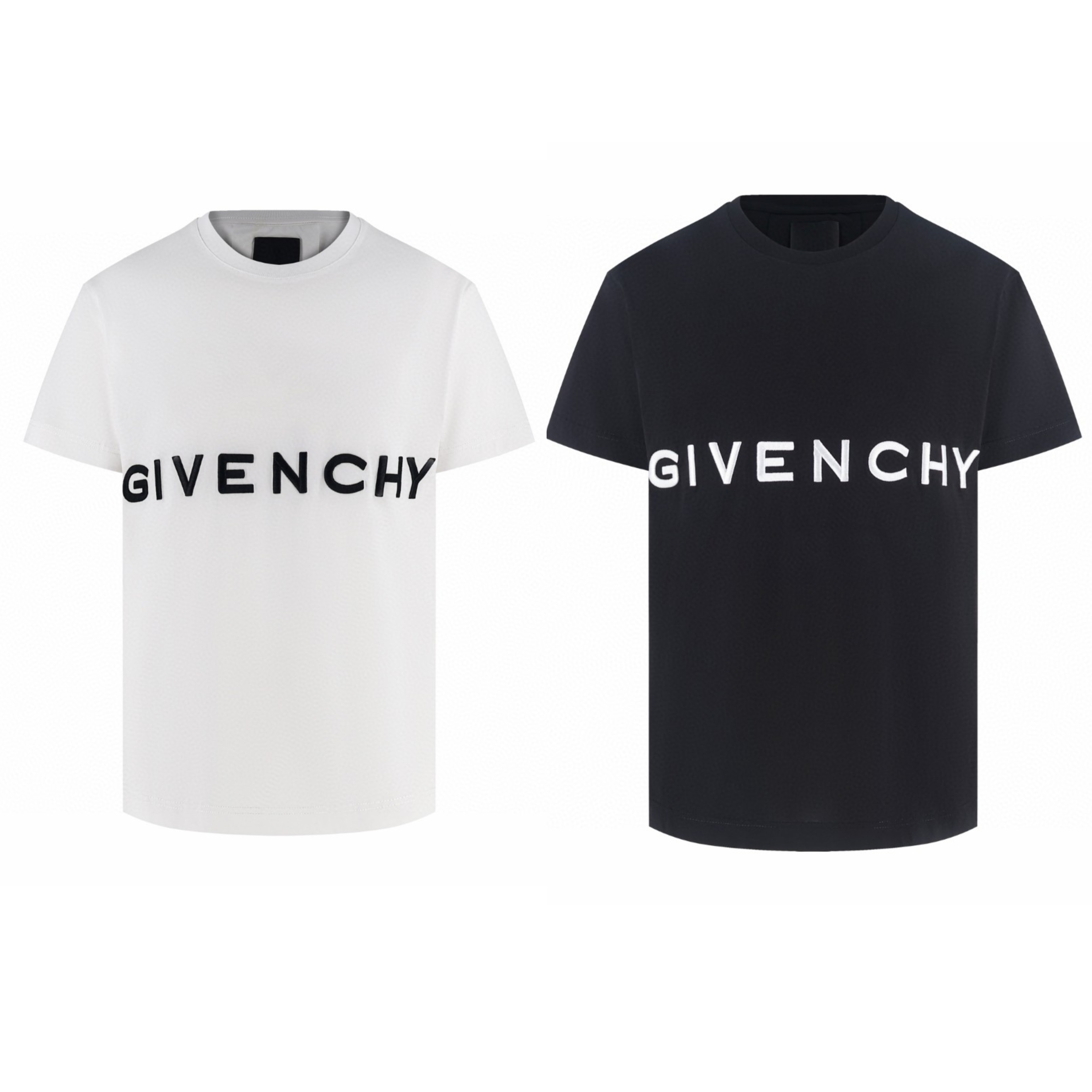 Givenchy 纪梵希 刺绣logo圆领短袖 T恤  夏款 男女同款 白色 黑色 A0 BM71543Y6B-001