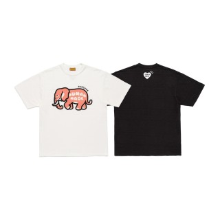 HUMAN MADE HM 泰国 竹节棉 印花 黑色 白色 圆领 短袖 T恤 男女同款  黑色 白色