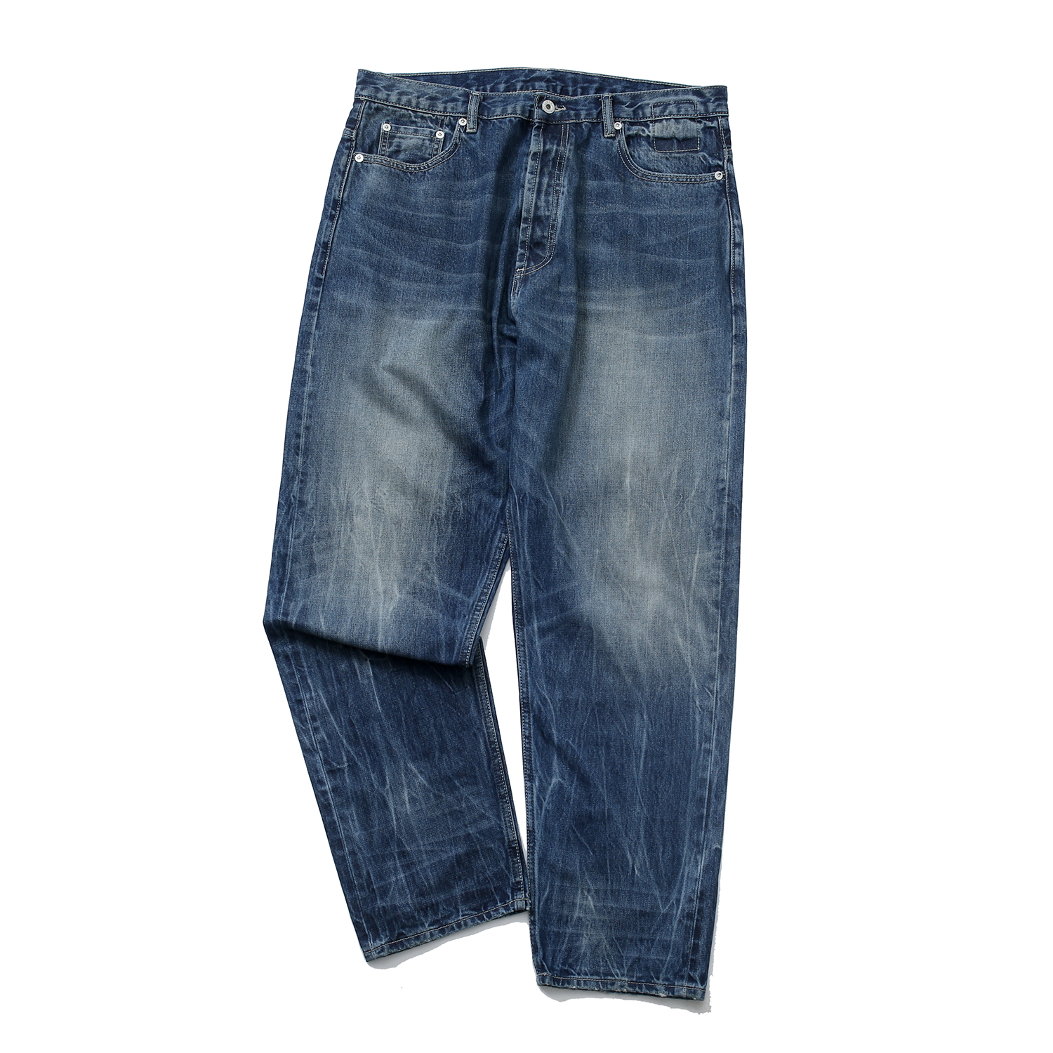 862#MADNESS 做旧宽松牛仔裤 长裤 裤子 蓝色