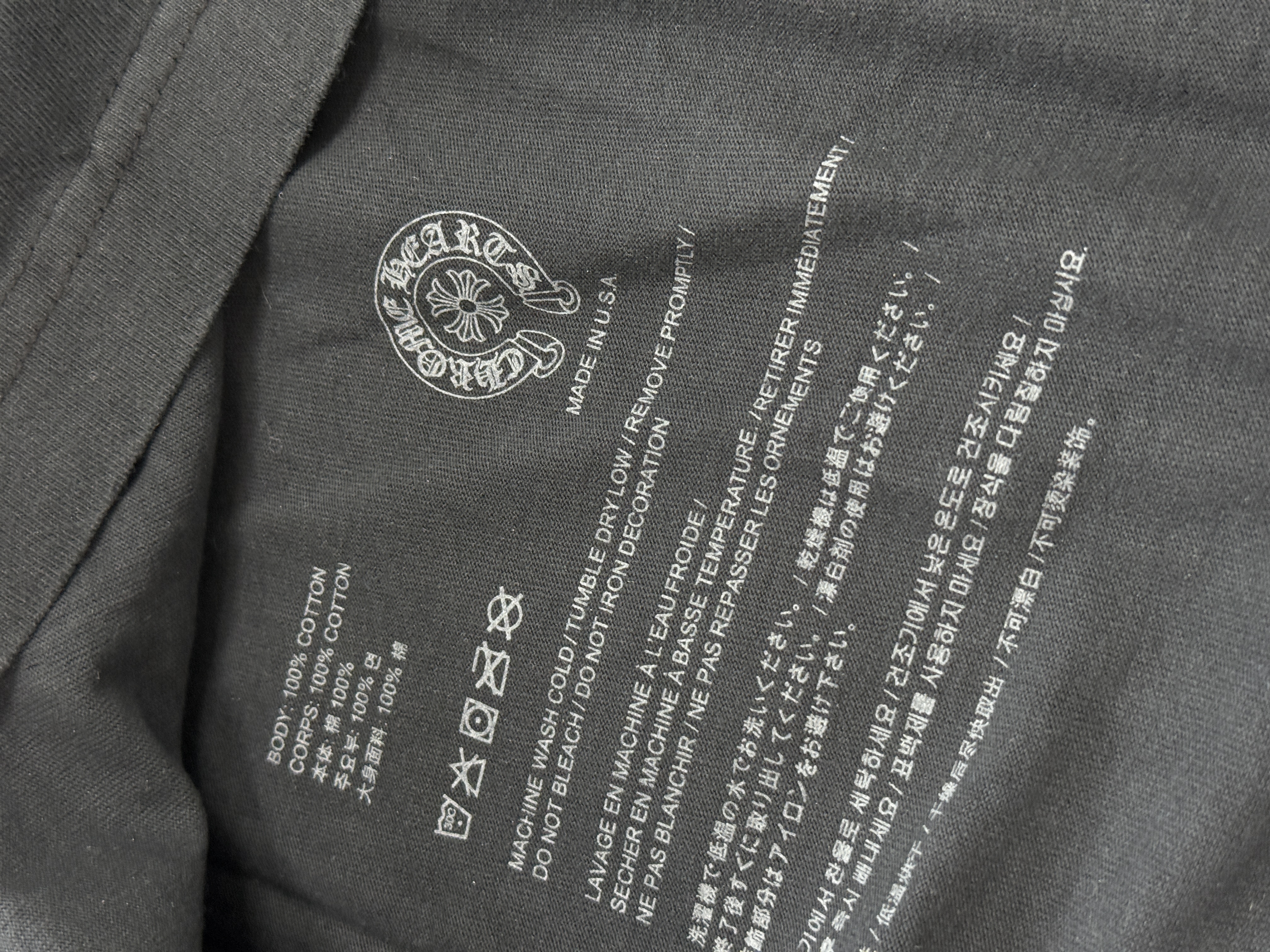 Chrome Hearts CH soap AND克罗心 后背黄色荧光梵文圆领短袖 T恤 白色 黑色 A0 
