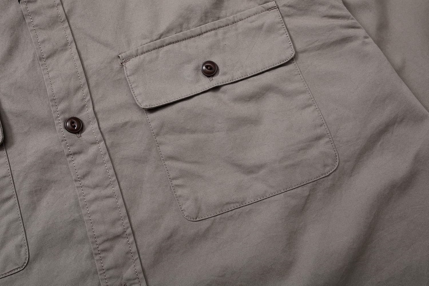 604#MADNESS 纯色单排扣衬衫 外套 长袖 秋冬季 休闲 卡其色