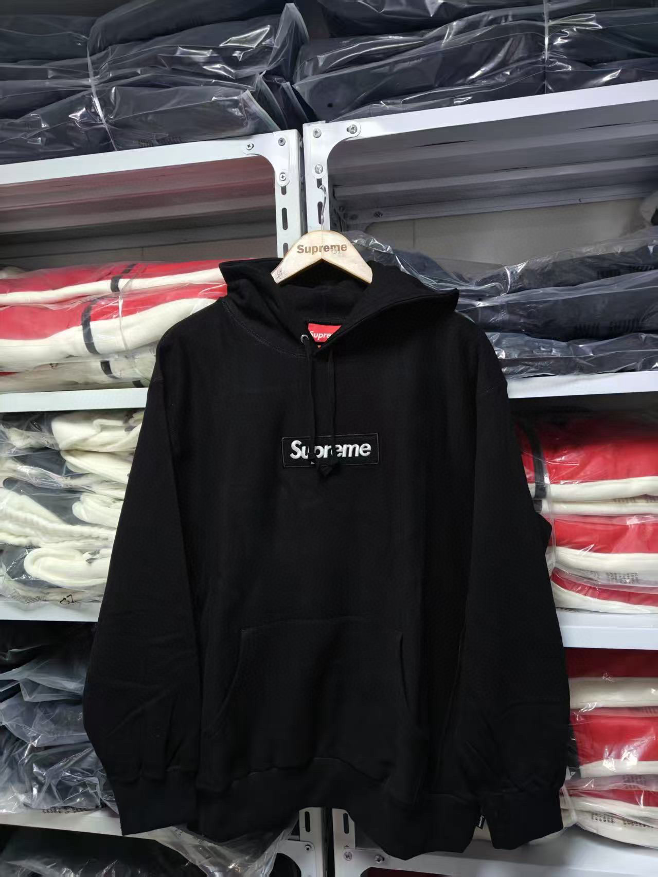 八色 Supreme 24  box logo 经典刺绣 连帽  卫衣 纯色 男女同款 SUP-FW24-275