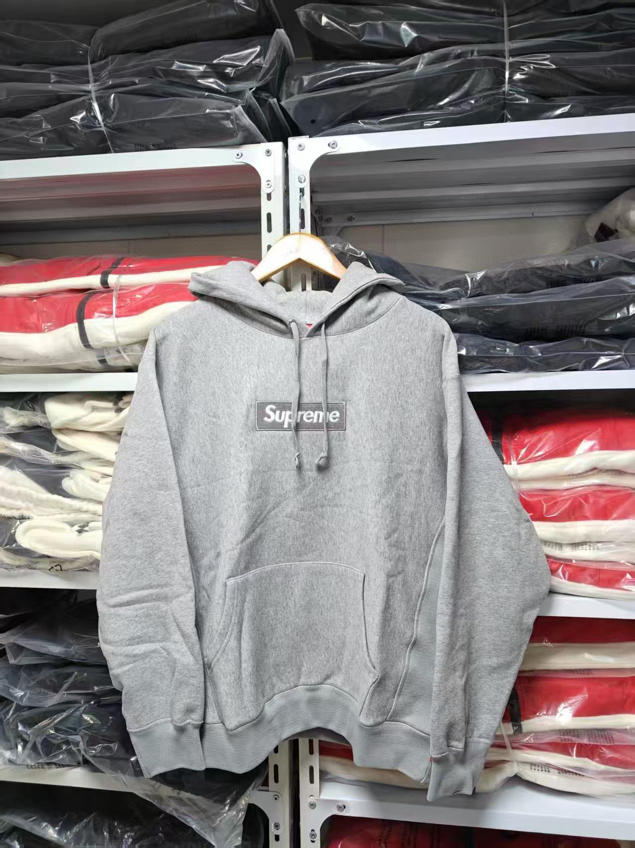八色 Supreme 24  box logo 经典刺绣 连帽  卫衣 纯色 男女同款 SUP-FW24-275