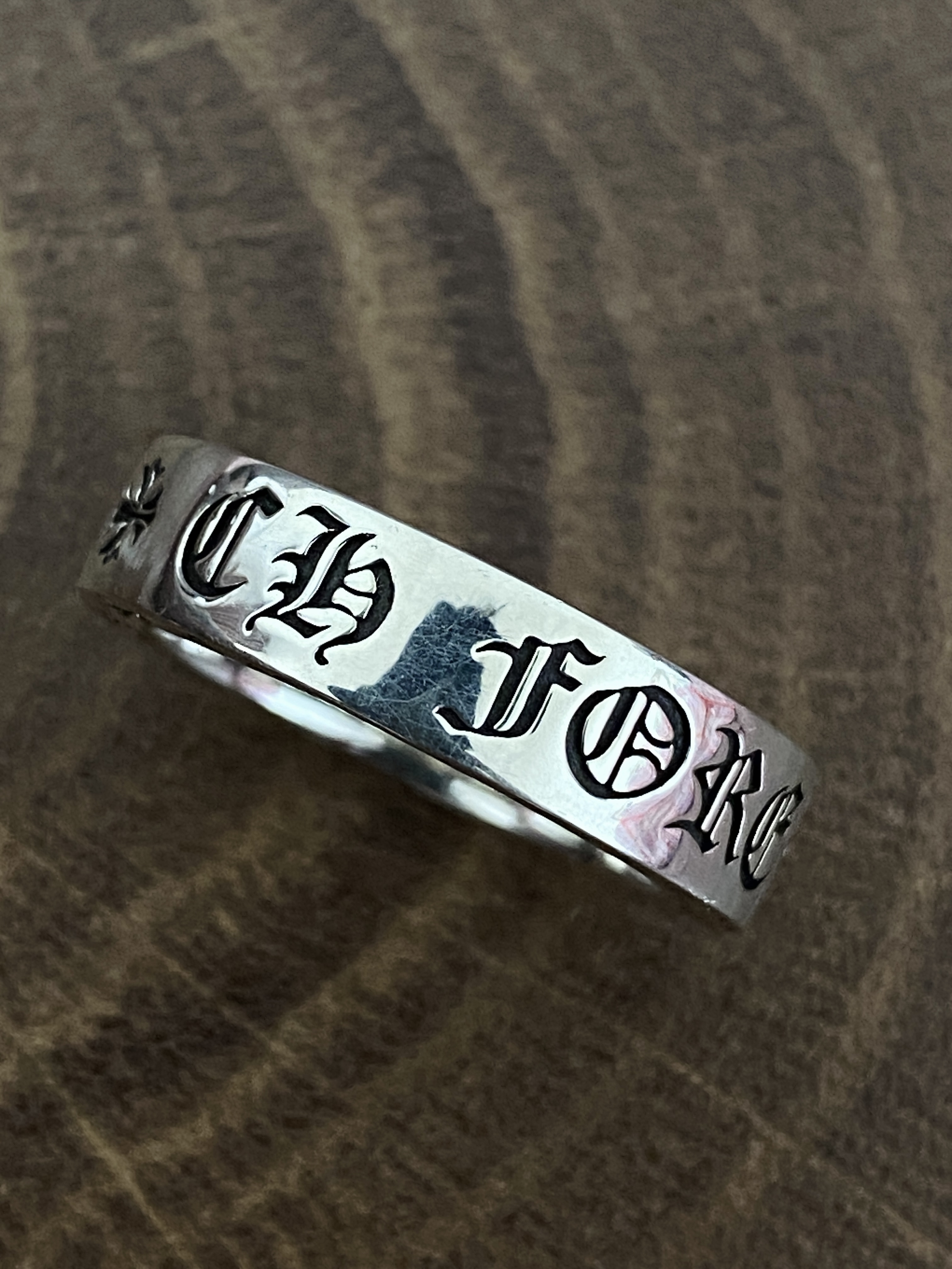 【正确版】Chrome Hearts  CH 克罗心 925银 永恒真爱 戒指 6MM 经典款 男女同款情侣对戒 