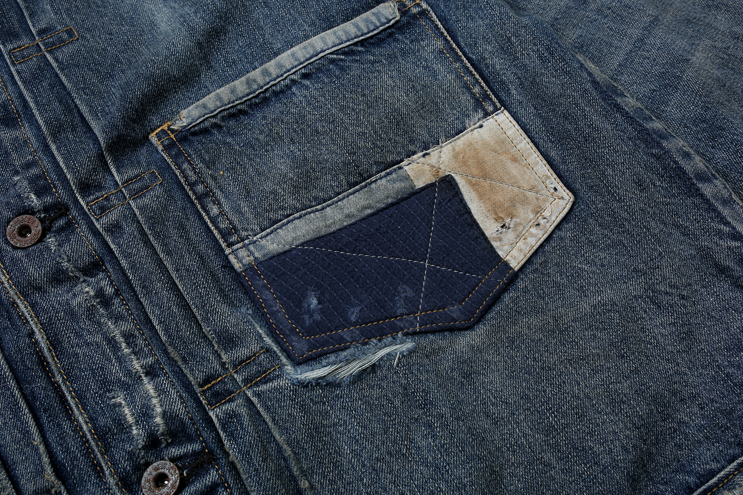 742#MADNESS 做旧破洞牛仔外套 长袖 秋冬季 休闲 蓝色