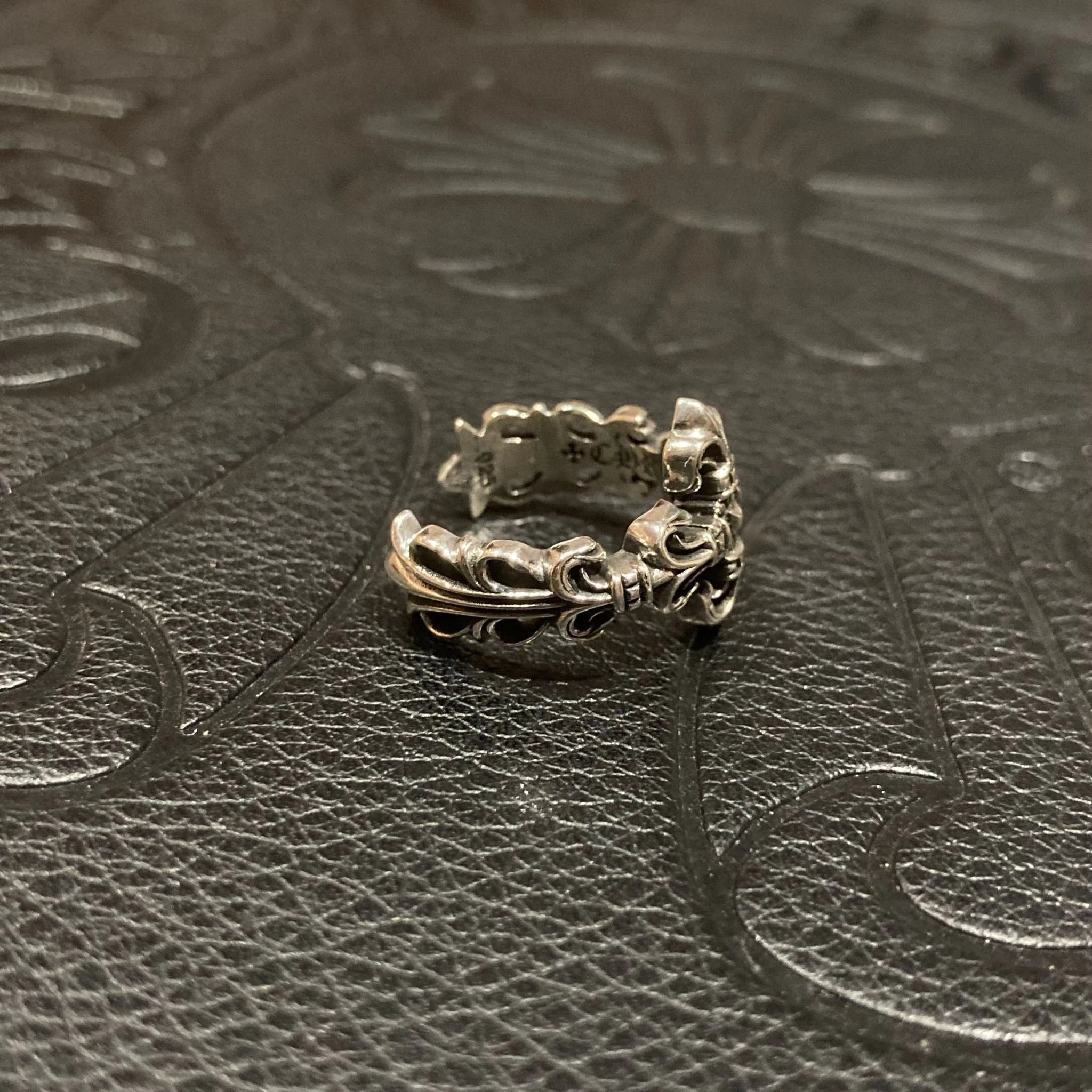 【正确版】925银  Chrome Hearts  CH 克罗心 戒指 开口 火焰 经典款 男女同款情侣对戒 