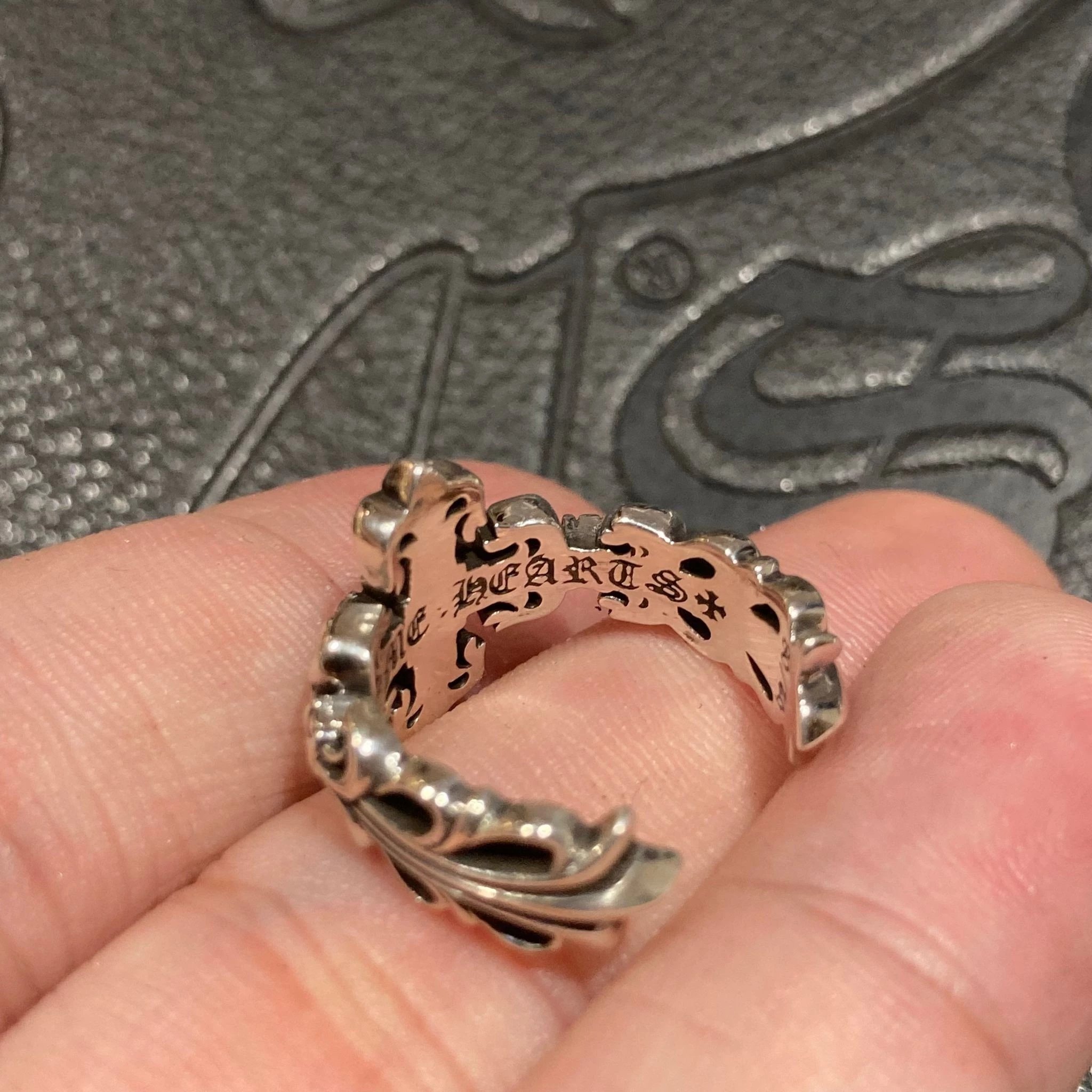 【正确版】925银  Chrome Hearts  CH 克罗心 戒指 开口 火焰 经典款 男女同款情侣对戒 