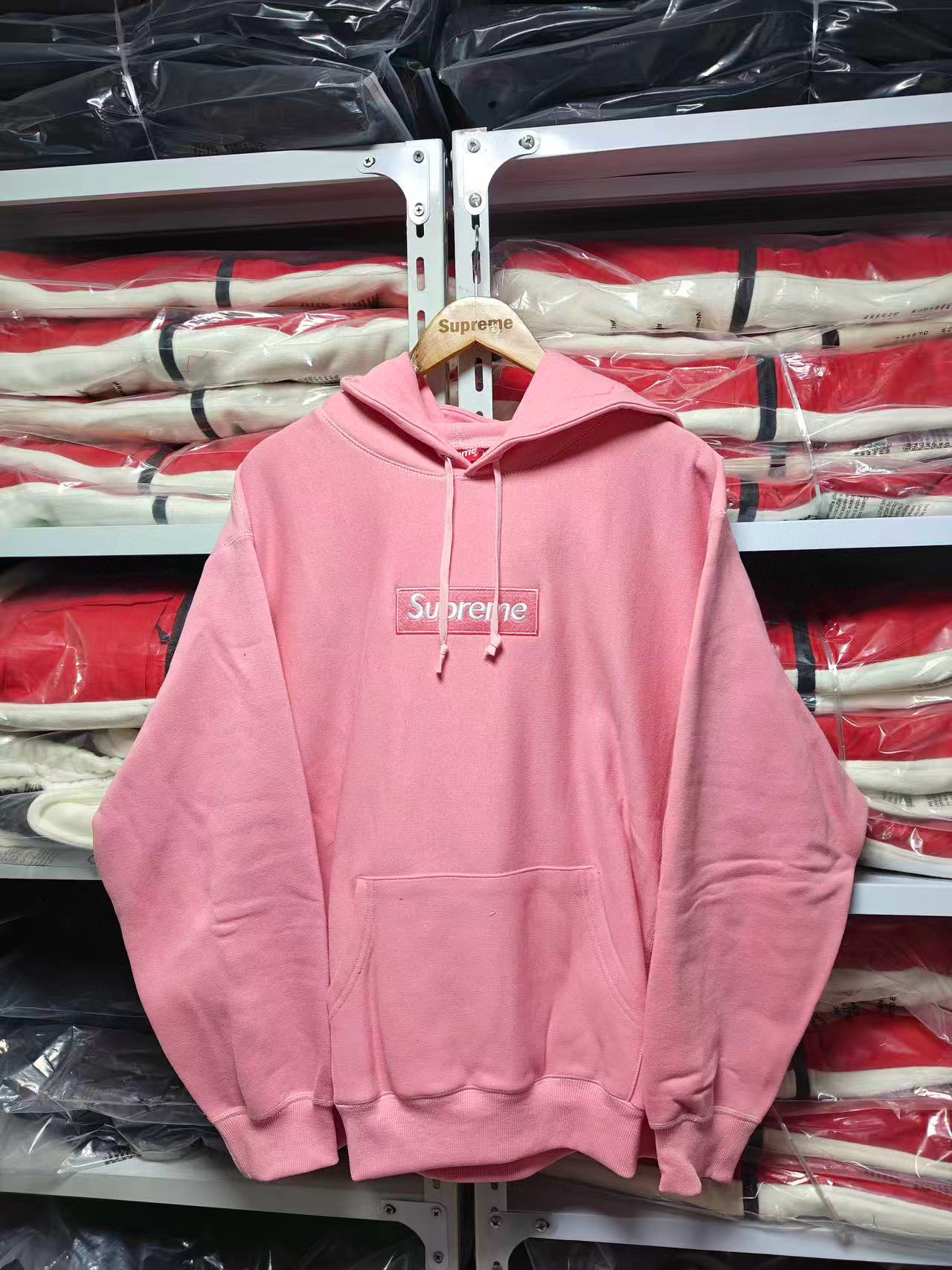 八色 Supreme 24  box logo 经典刺绣 连帽  卫衣 纯色 男女同款 SUP-FW24-275