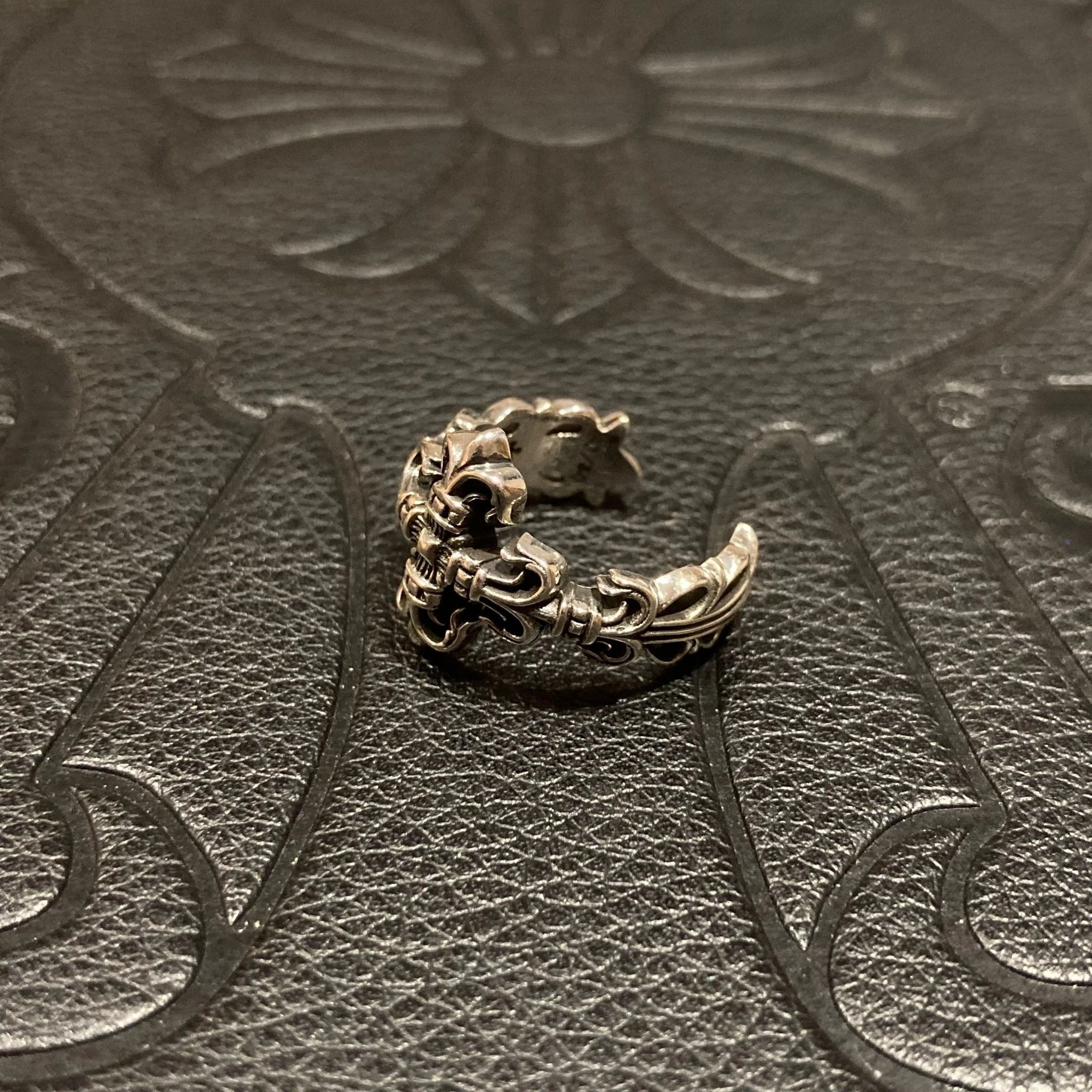 【正确版】925银  Chrome Hearts  CH 克罗心 戒指 开口 火焰 经典款 男女同款情侣对戒 