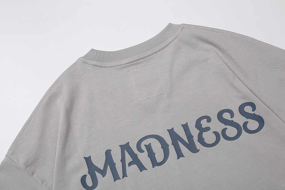 76#MADNESS 字母logo印花T恤 短袖 男女同款 白色 黑色 灰色
