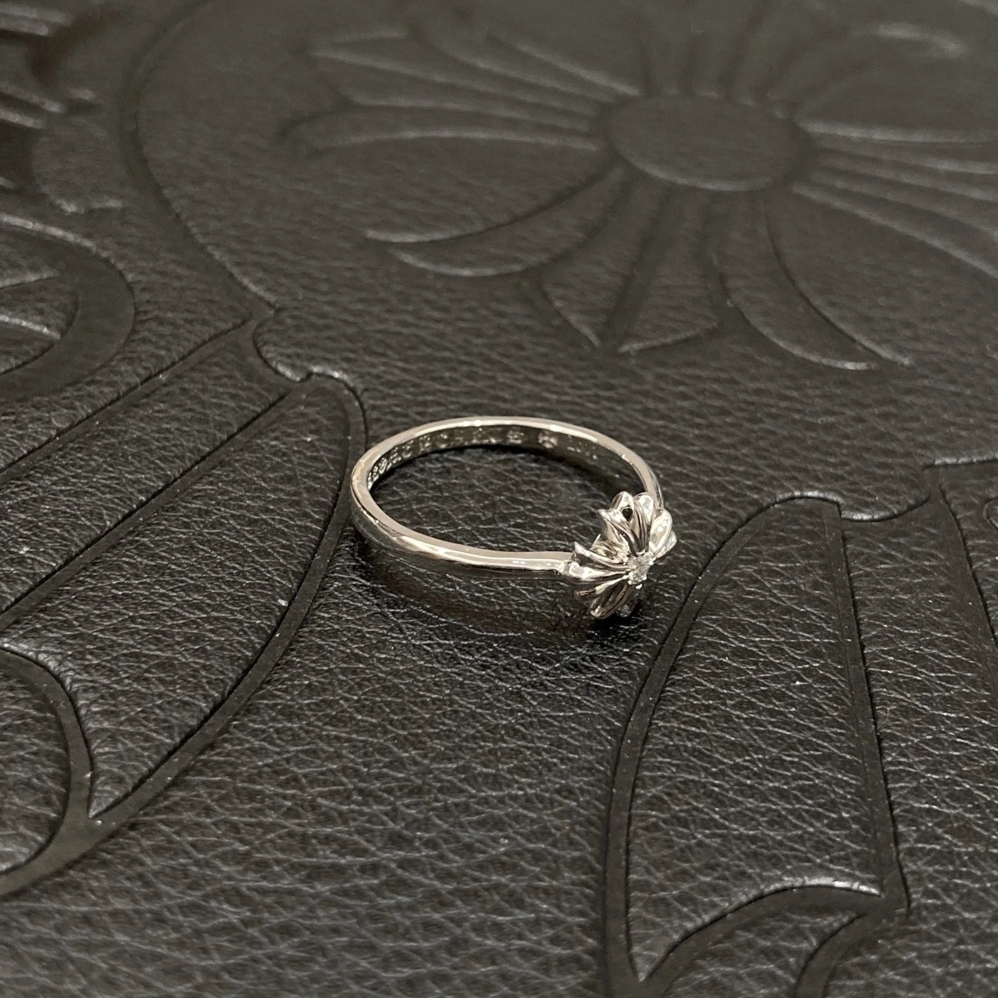 【正确版】925银  Chrome Hearts  CH 克罗心 戒指 镀白金 十字架 （另有纯K金镶钻版本）男女同款情侣对戒 