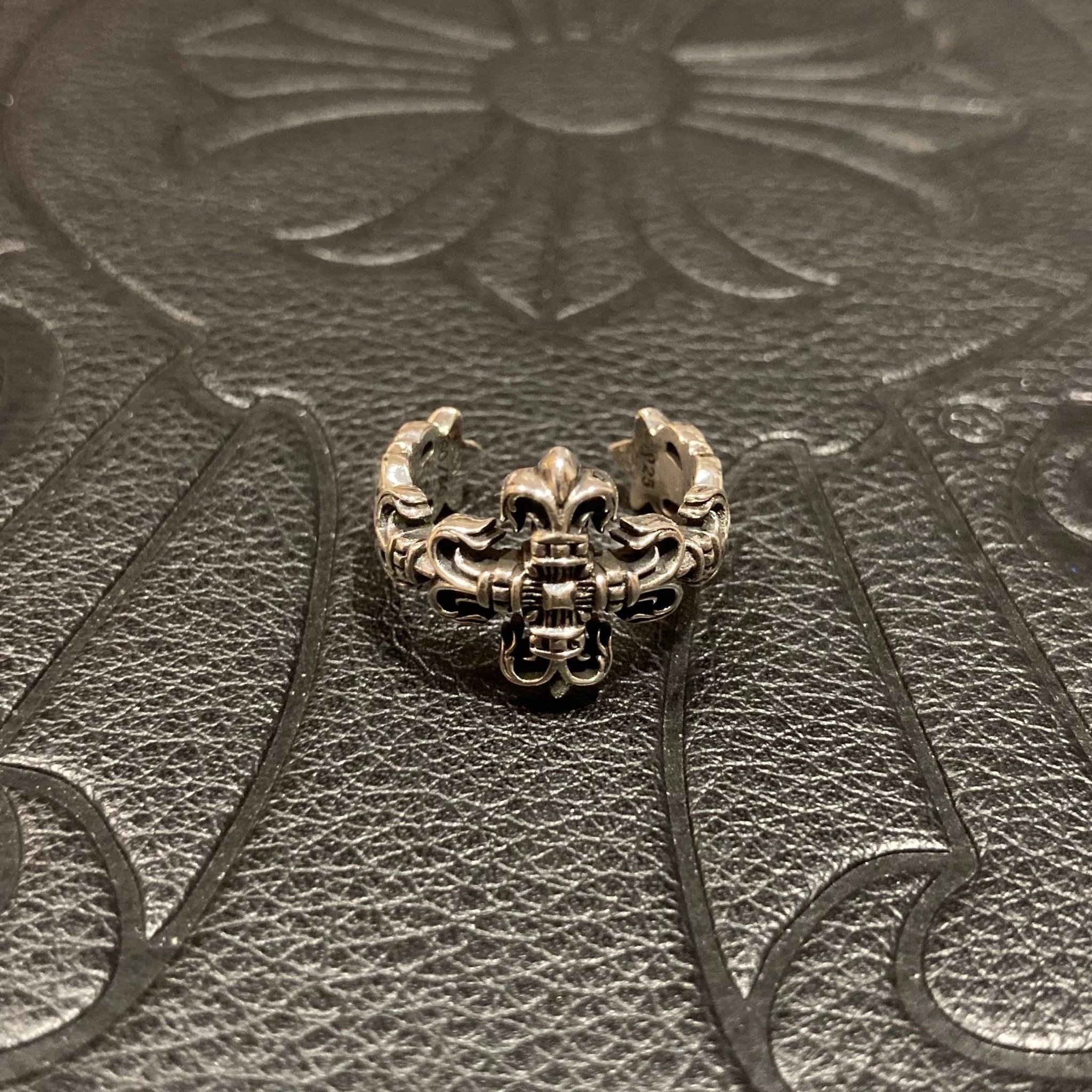 【正确版】925银  Chrome Hearts  CH 克罗心 戒指 开口 火焰 经典款 男女同款情侣对戒 