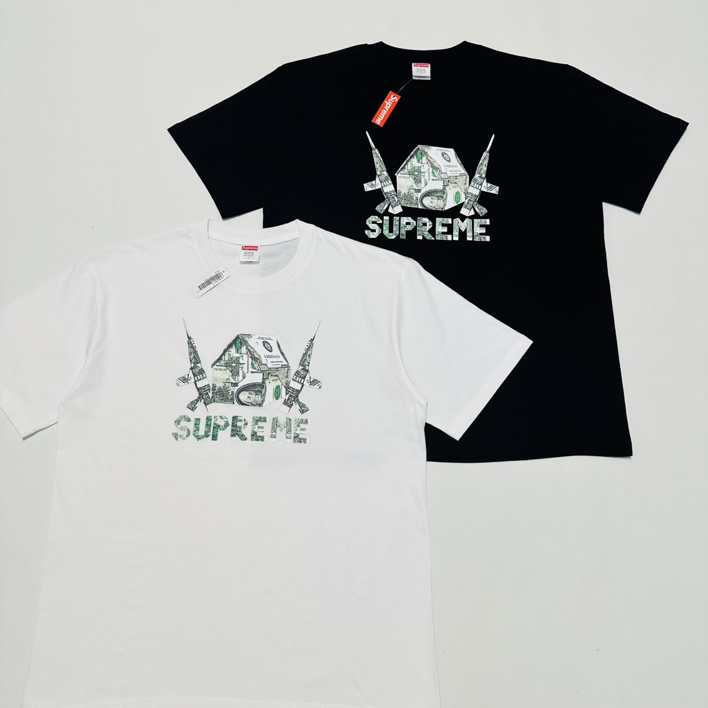 SUPREME SS26 ORIGAMI TEE  做旧风字母印花 logo 圆领  T恤 男女同款  短袖  折纸 
