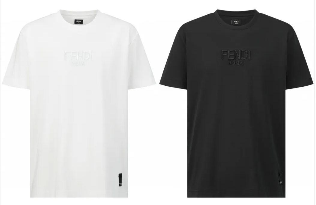 FENDI S225 芬迪 刺绣标识logo  圆领T恤 短袖  黑色 白色-15 FY1319ATAF0QB0
