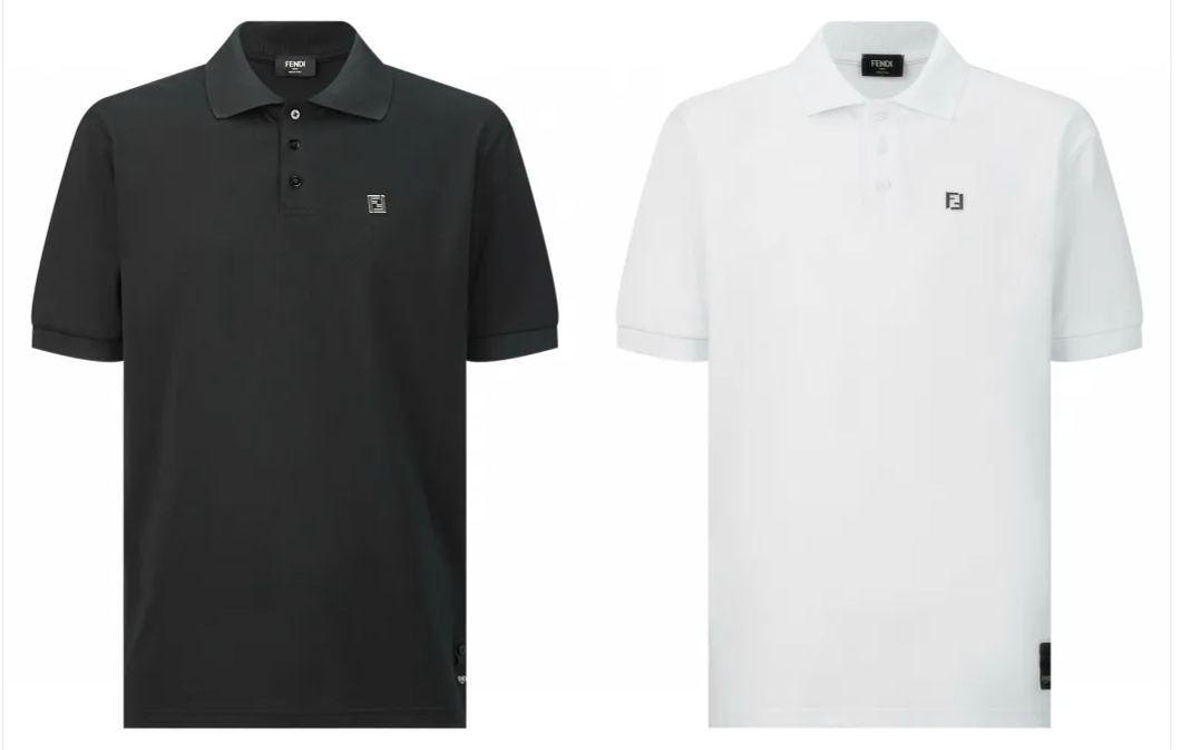 FENDI  芬迪  双F金标  polo衫  T 恤 短袖 上衣 夏款 黑色 白色-A5  