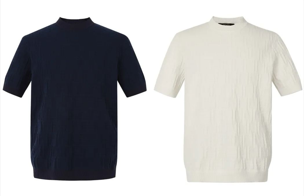  FENDI  芬迪  双F针织    T 恤 短袖 上衣 夏款 黑色 白色-A5  