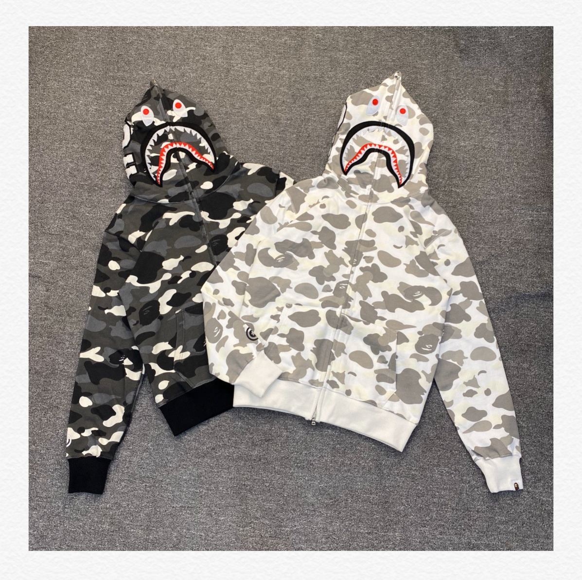 A BATHING APE BAPE CAMO SHARK FULL 长青款 猿人 迷彩 拉链外套 男女同款 