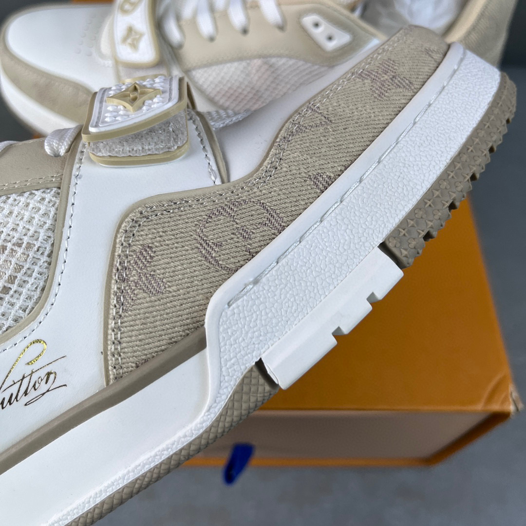 Louis Vuitton 路易威登 Trainer 魔术贴 低筒 休闲鞋 板鞋 运动鞋 男鞋 女鞋 卡其色 1A9ZC2