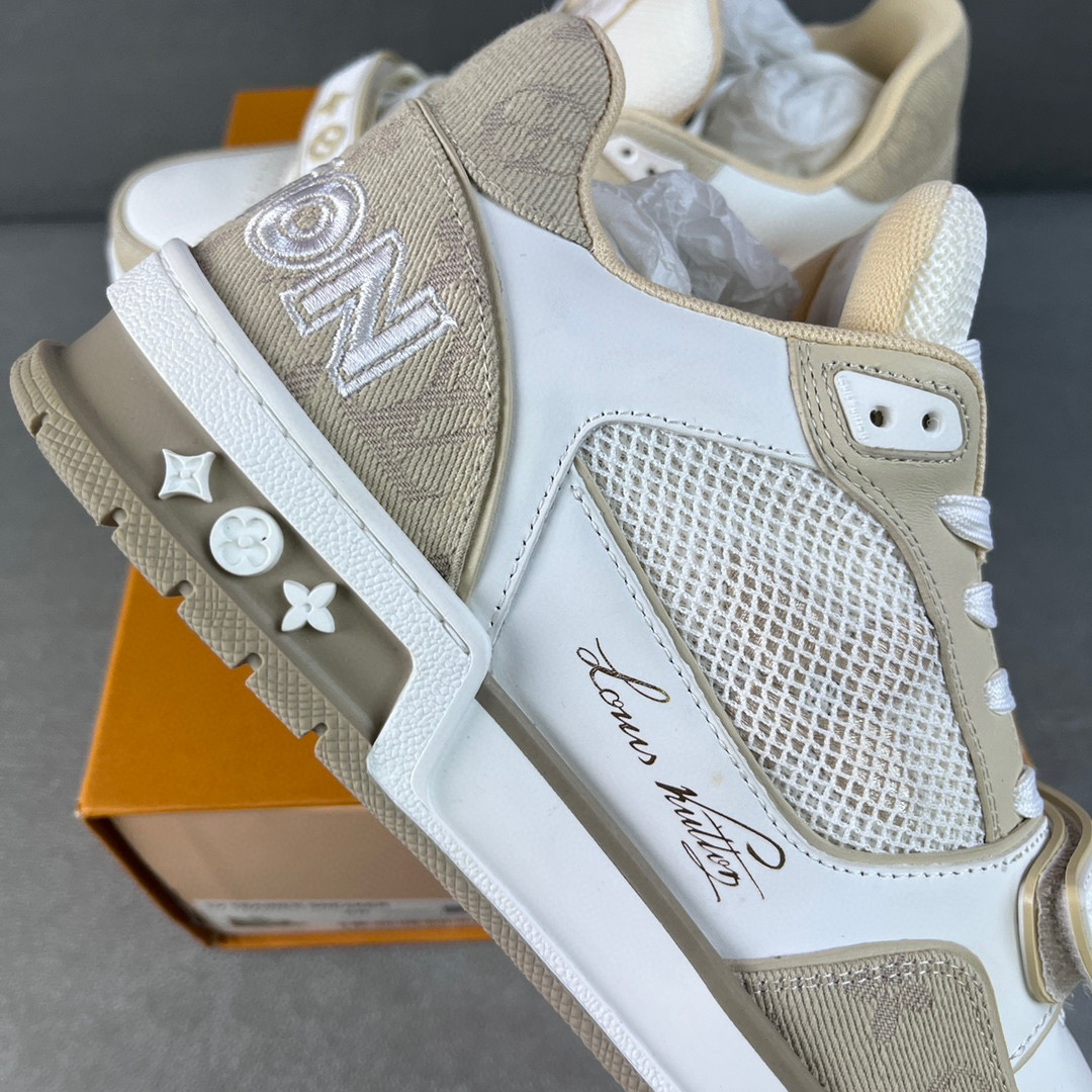 Louis Vuitton 路易威登 Trainer 魔术贴 低筒 休闲鞋 板鞋 运动鞋 男鞋 女鞋 卡其色 1A9ZC2