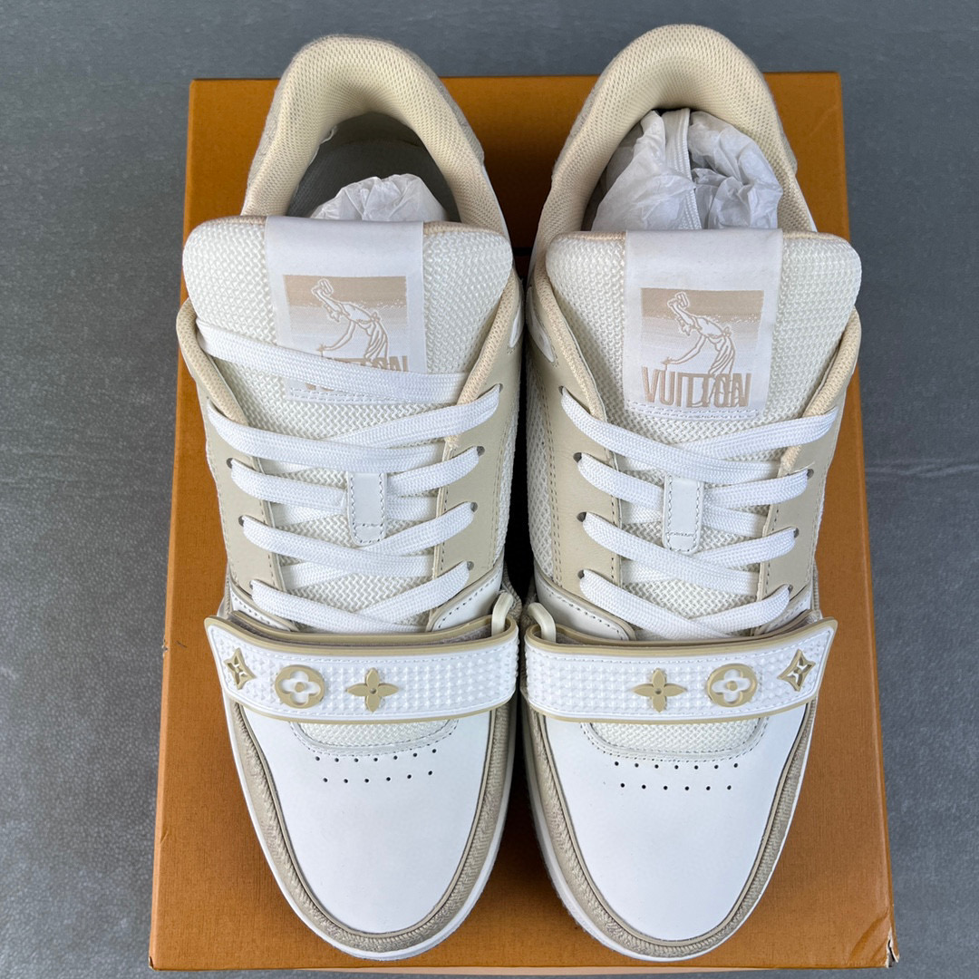 Louis Vuitton 路易威登 Trainer 魔术贴 低筒 休闲鞋 板鞋 运动鞋 男鞋 女鞋 卡其色 1A9ZC2