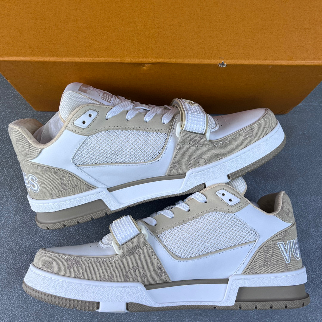 Louis Vuitton 路易威登 Trainer 魔术贴 低筒 休闲鞋 板鞋 运动鞋 男鞋 女鞋 卡其色 1A9ZC2
