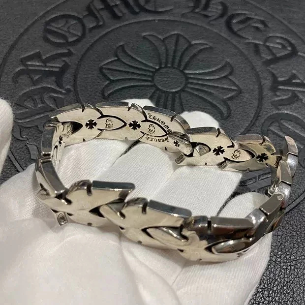 Chrome Hearts  CH克罗心 925银   火焰十字架蛇形手链 欧美朋克 粗手链 手 链 