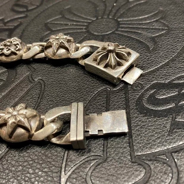 Chrome Hearts  CH克罗心 925银  全元素十字架五芒星童军花 粗手链 手 链 