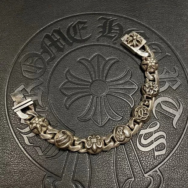 Chrome Hearts  CH克罗心 925银  全元素十字架五芒星童军花 粗手链 手 链 