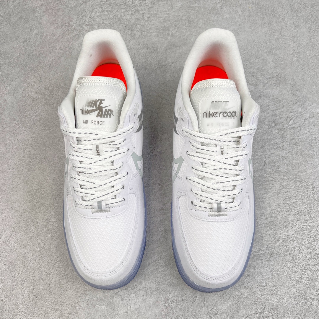  正确版 无荧光 Air Force 1 Low React QS Light Bone    低筒 空军一号 休闲鞋 板鞋 男鞋 女鞋 冰块 冰蓝 CQ8879-100
