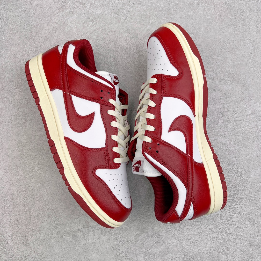  Dunk Low PRM Team Red and White   低筒 防滑 耐磨 休闲鞋 板鞋 波鞋 男鞋 女鞋  红白色 做旧 FJ4555-100