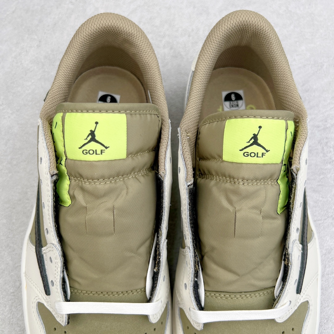  天花板 Travis Scott x Air Jordan 1 Low Golf  AJ1 倒钩 6.0  高尔夫 低筒 倒钩 板鞋 篮球鞋  波鞋 男女同款  白绿 FZ3124-200