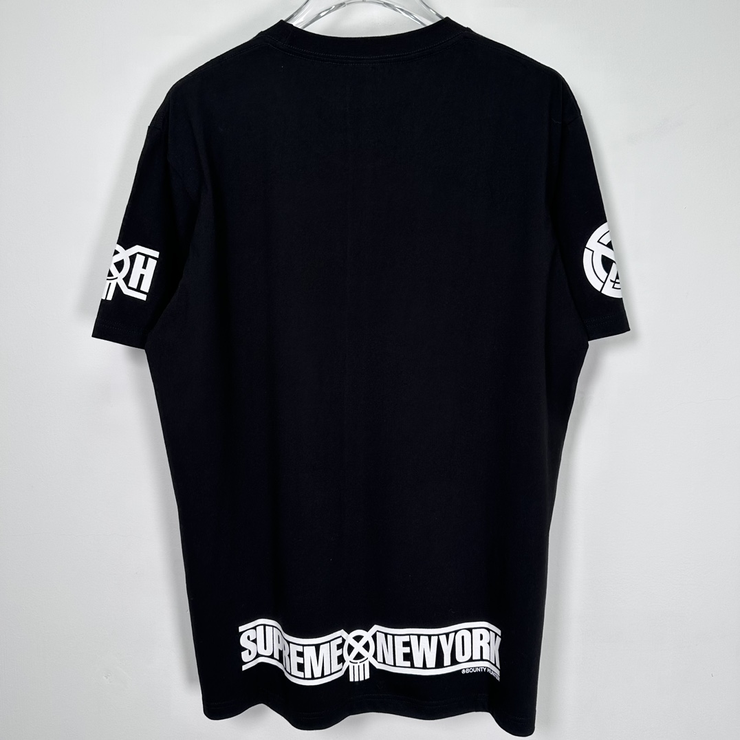  Supreme  FW23  BOUNTY HUNTER  TEE  黑色 白色  印花纯色短袖  短袖 T 恤 男女同款 骷髅头 