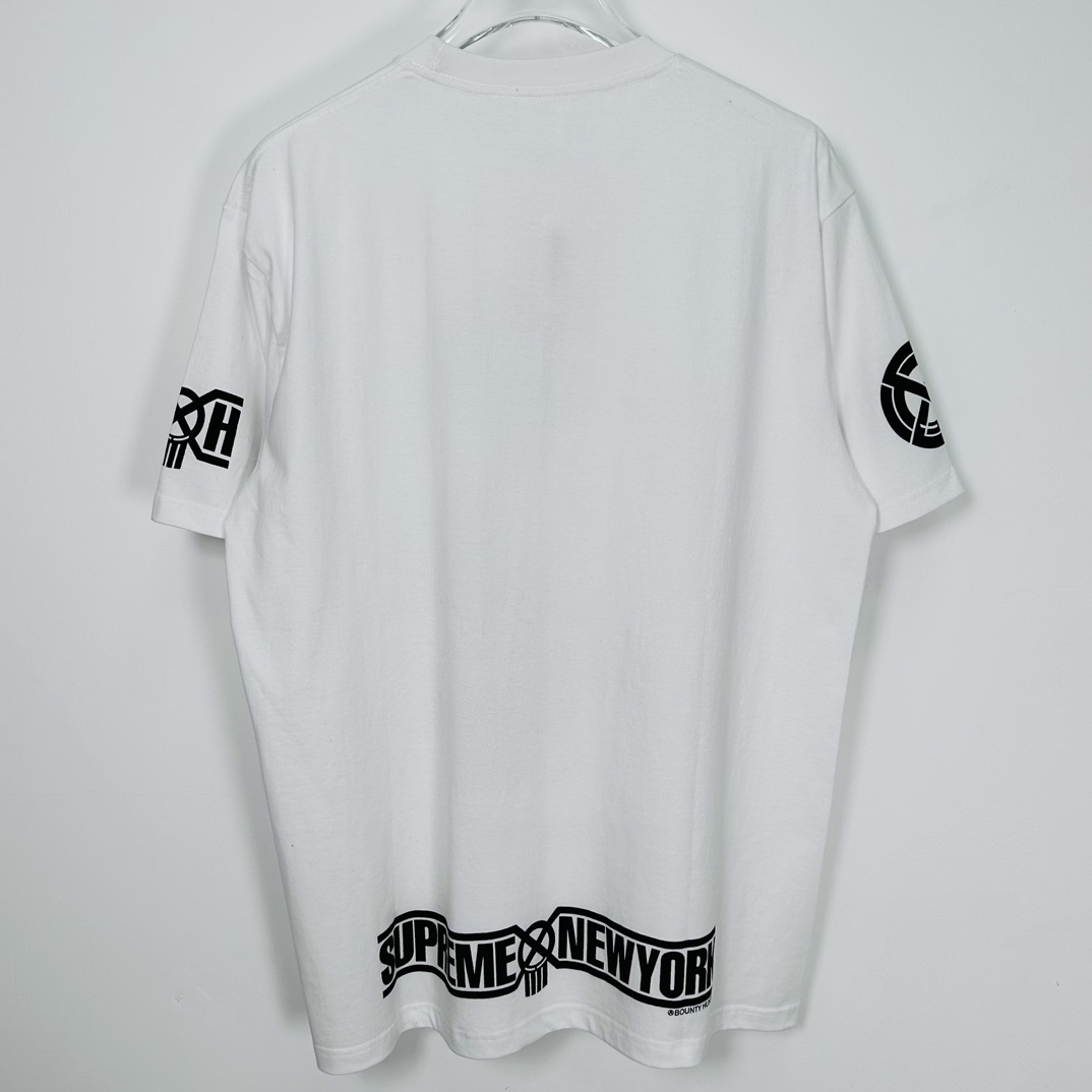  Supreme  FW23  BOUNTY HUNTER  TEE  黑色 白色  印花纯色短袖  短袖 T 恤 男女同款 骷髅头 
