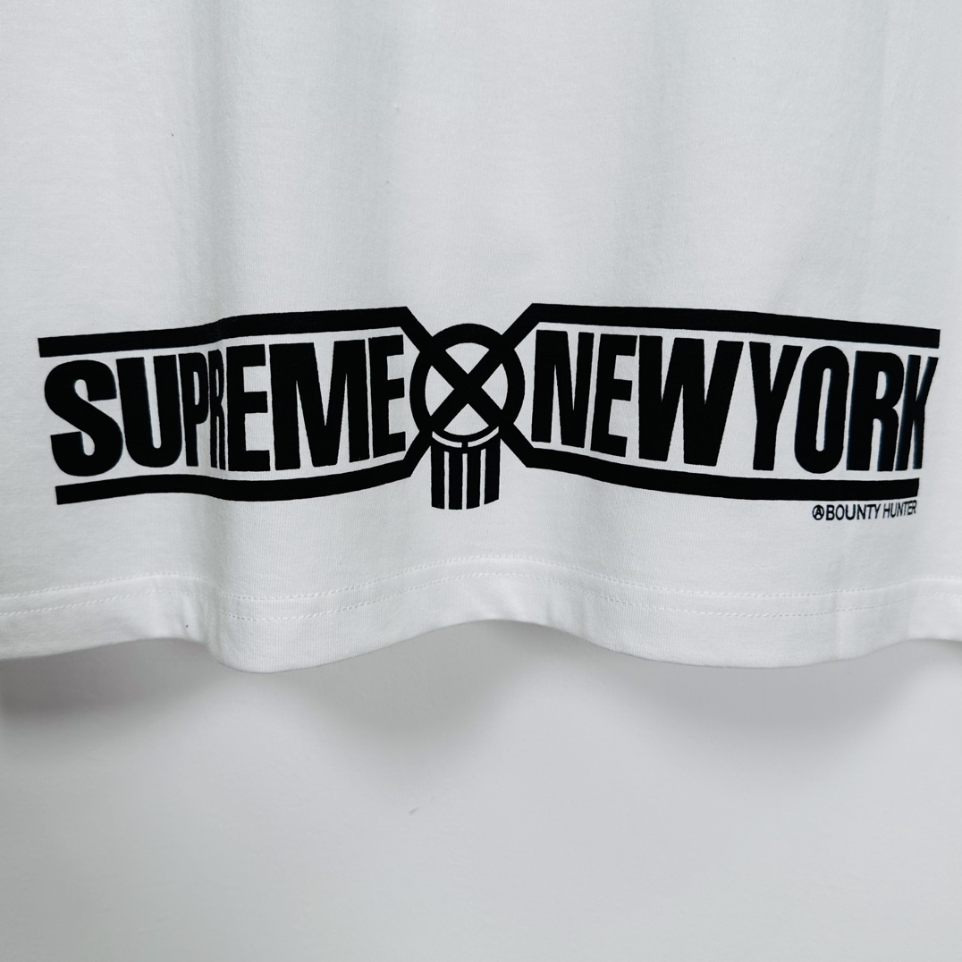  Supreme  FW23  BOUNTY HUNTER  TEE  黑色 白色  印花纯色短袖  短袖 T 恤 男女同款 骷髅头 