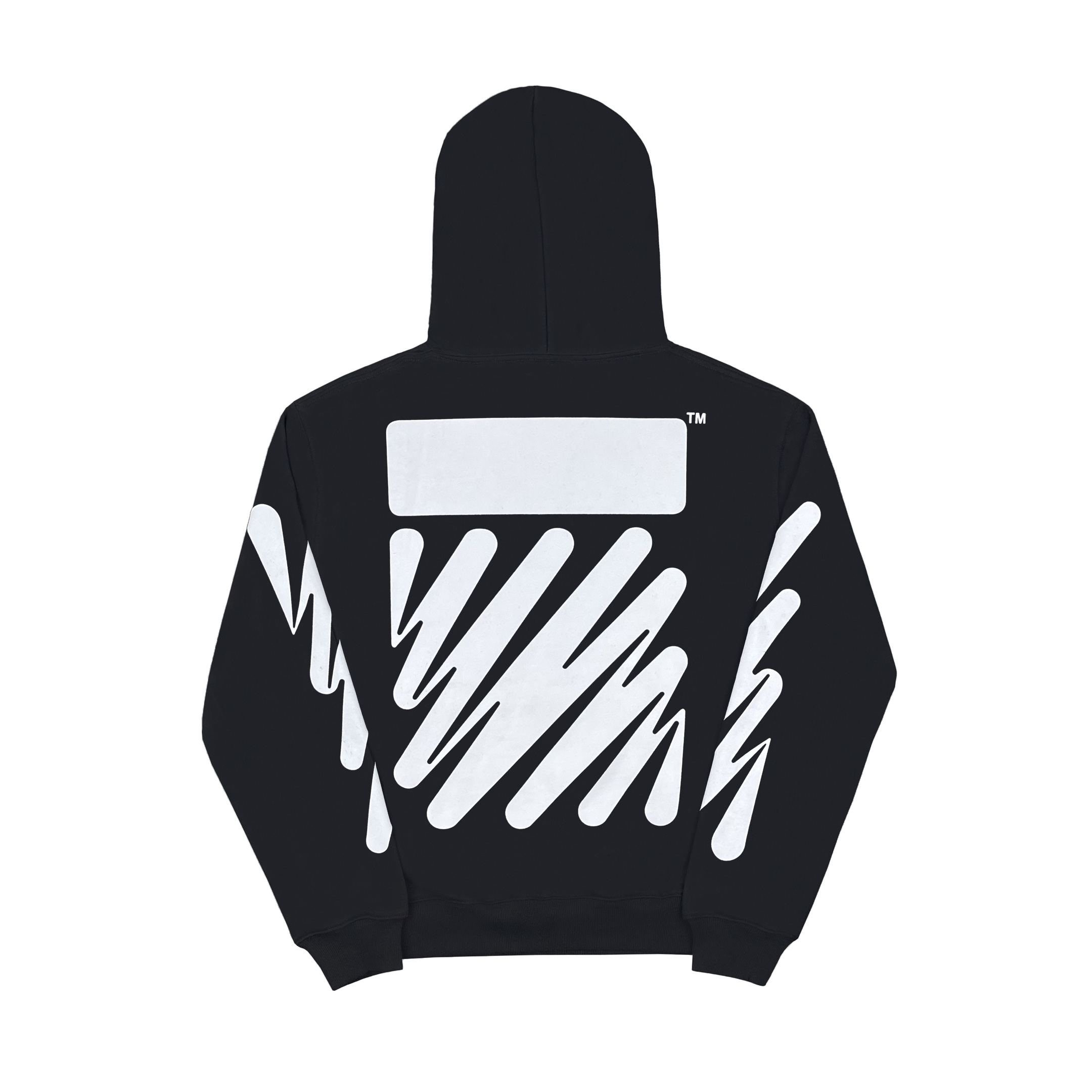 OFF-White OW 波浪斜纹 印花 外套 长袖 连帽 夹克 秋冬季 拉链 卫衣 黑色 OMBE013S22FLE00410011001