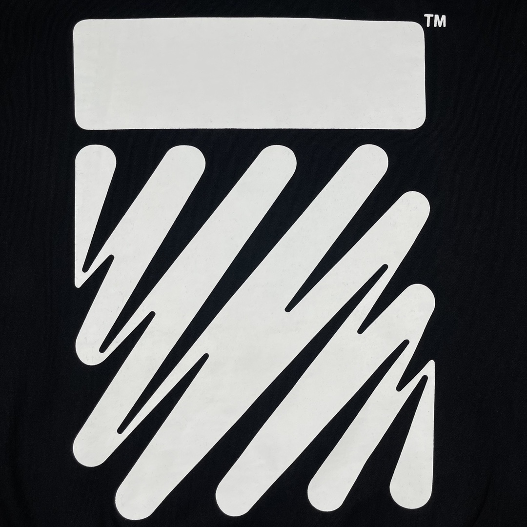  OFF-White OW 波浪斜纹 套头 圆领 印花 外套 长袖 连帽 夹克 秋冬季 卫衣 黑色 OMBA057S22FLE0031001
