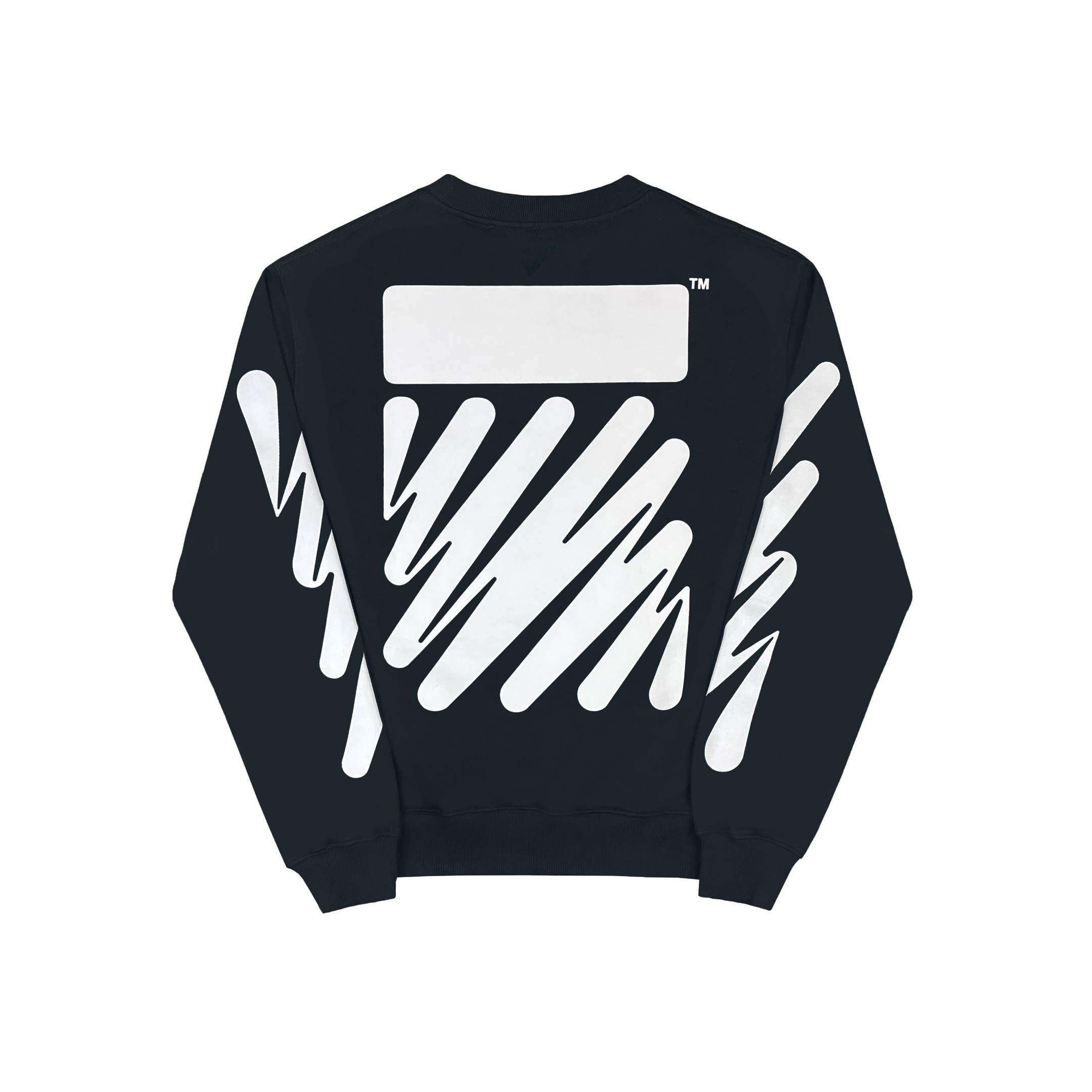  OFF-White OW 波浪斜纹 套头 圆领 印花 外套 长袖 连帽 夹克 秋冬季 卫衣 黑色 OMBA057S22FLE0031001