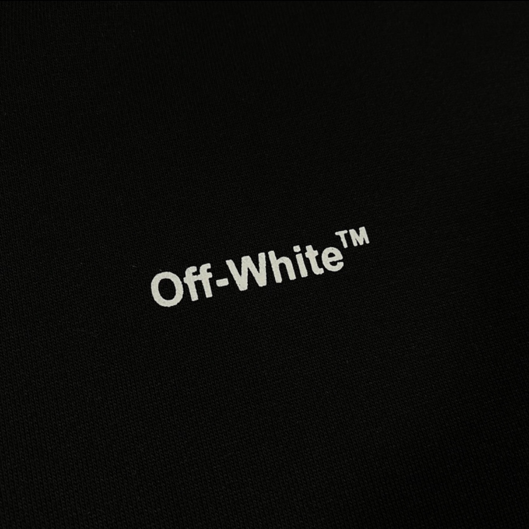  OFF-White OW 波浪斜纹 套头 圆领 印花 外套 长袖 连帽 夹克 秋冬季 卫衣 黑色 OMBA057S22FLE0031001