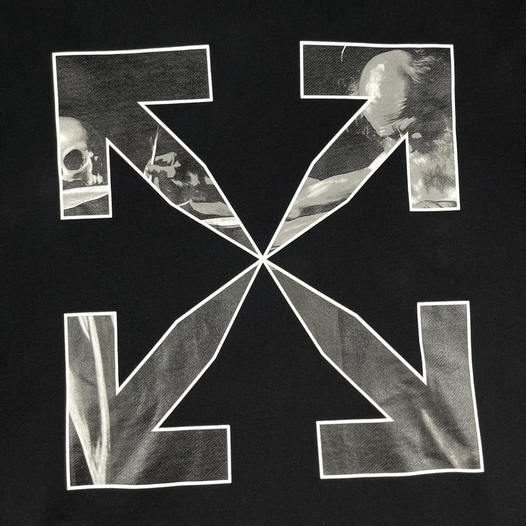  OFF-White OW 卡拉瓦乔 箭头  印花 外套 长袖 连帽 夹克 秋冬季 拉链 卫衣 黑色 OMBB037F21FLE0101001